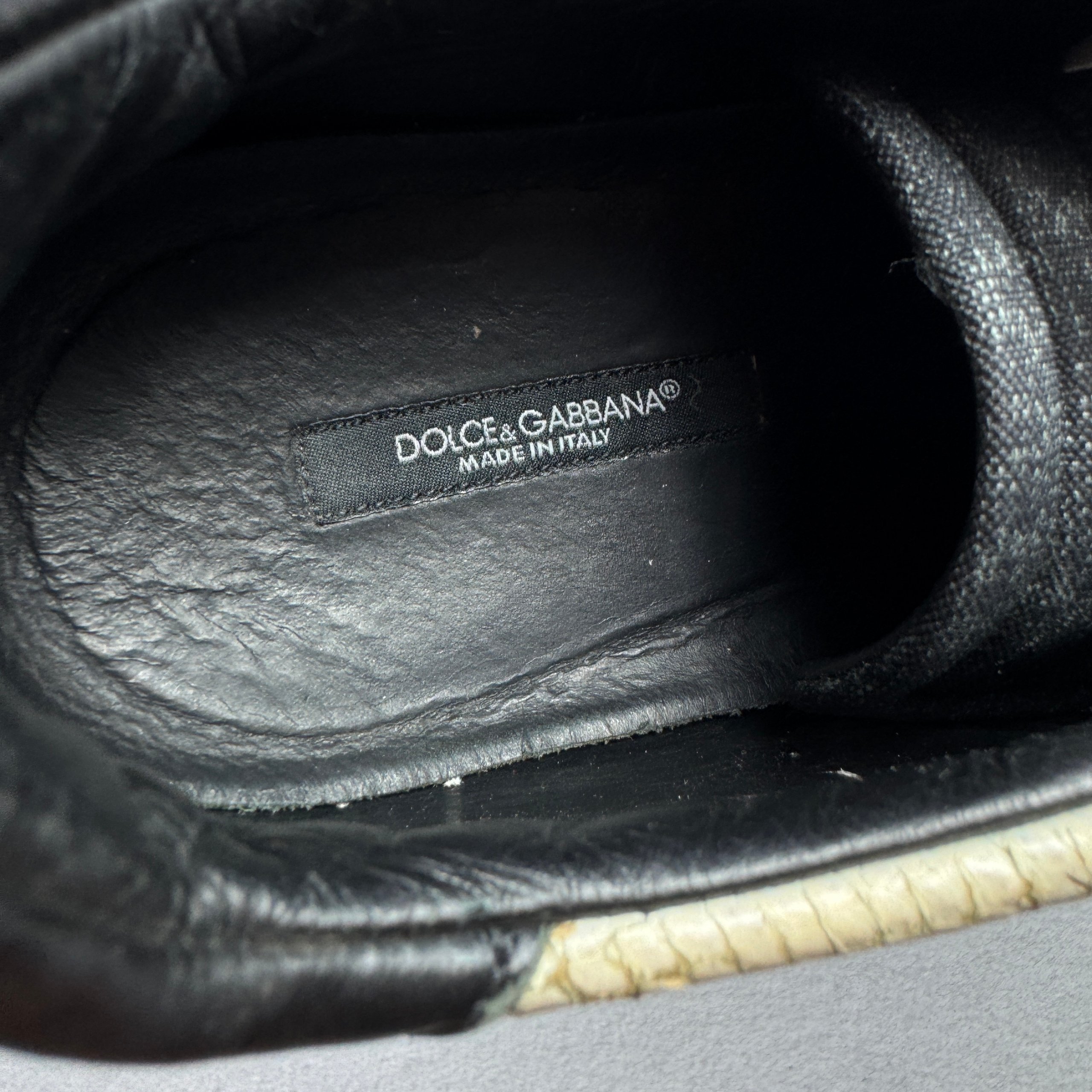 Dolce & Gabbana Patchwork Green & Black Leather / Fabric Sneakers Size 6 / 40.5 / 25.5cm image 10