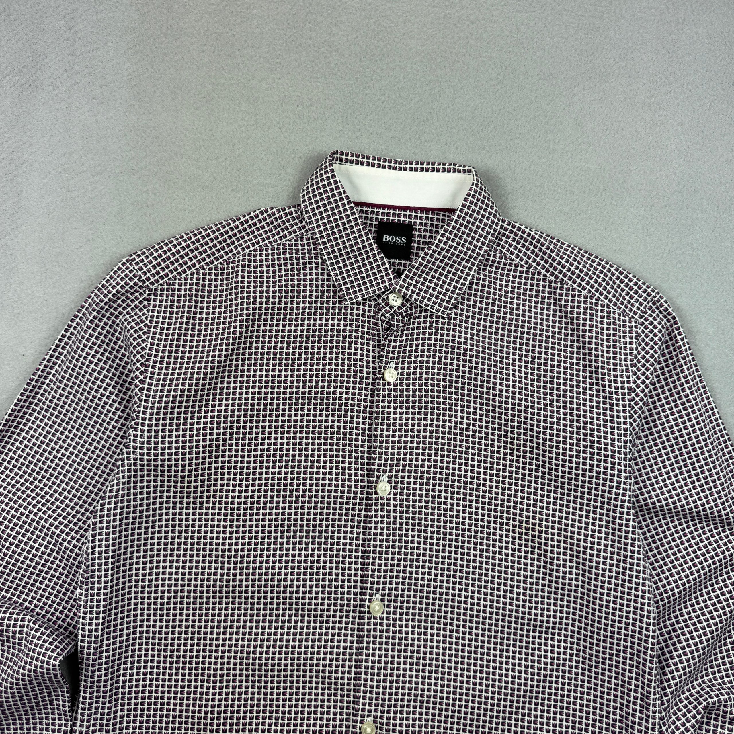 Hugo Boss Men's Patterned Cotton Slim Fit Strerch Shirt S image 2