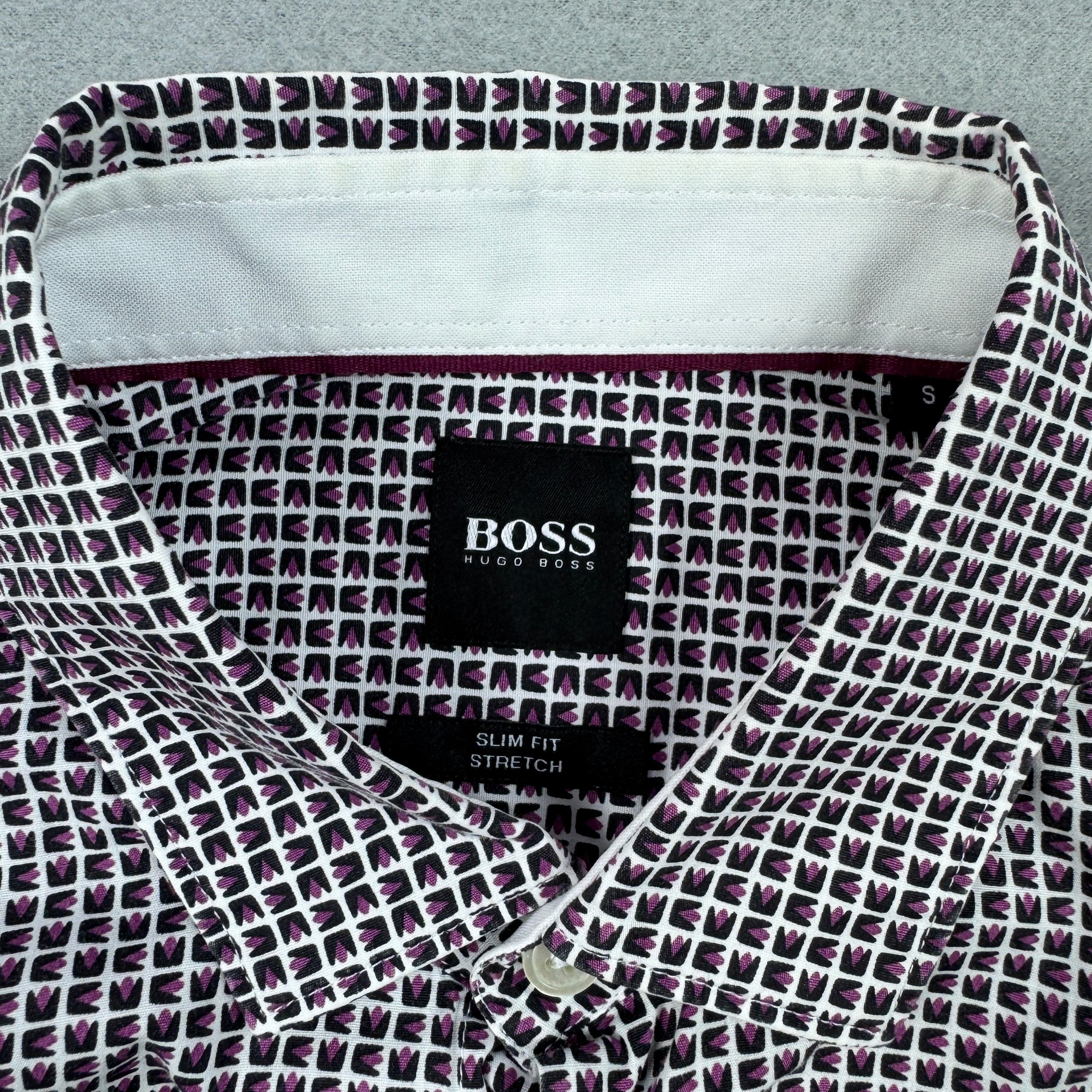 Hugo Boss Men's Patterned Cotton Slim Fit Strerch Shirt S image 6