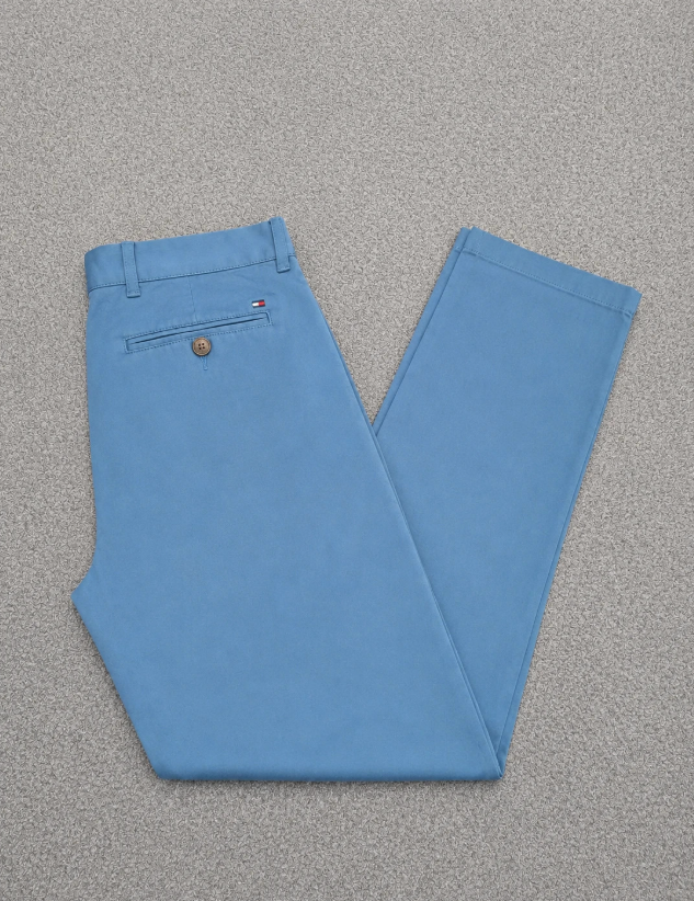 Tommy Hilfiger Custom Fit Stretch Chino Pants,Blue,30"
