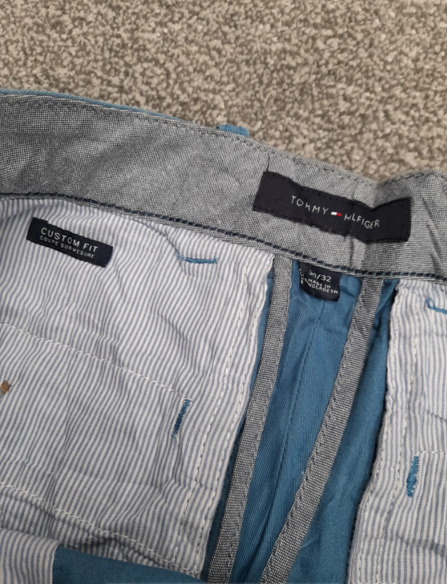 Tommy Hilfiger Custom Fit Stretch Chino Pants,Blue,30" image 4