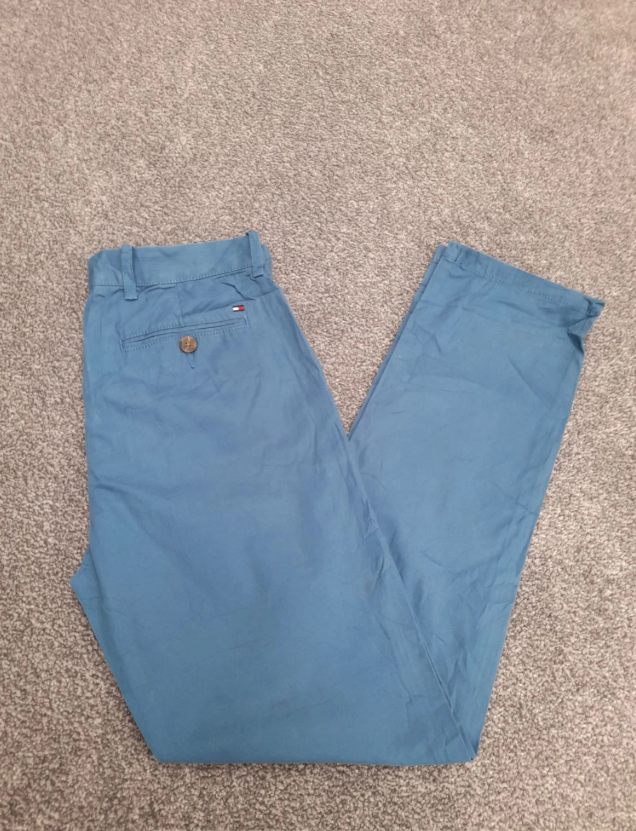 Tommy Hilfiger Custom Fit Stretch Chino Pants,Blue,30" image 7