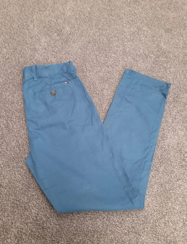Tommy Hilfiger Custom Fit Stretch Chino Pants,Blue,30" image 9