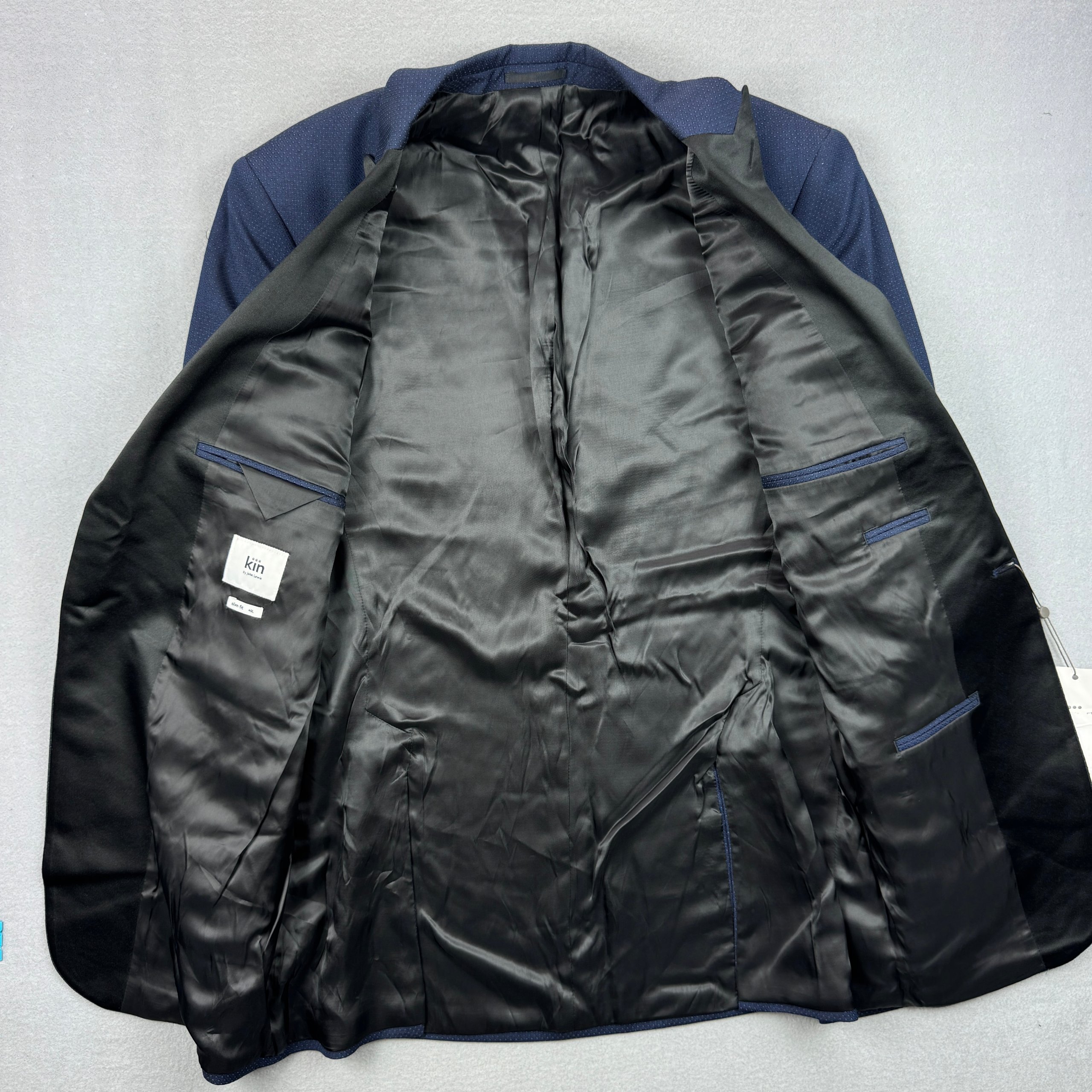 Kin by John Lewis Navy & Black Tuxedo Jacket Size 40L / 50 / L image 6