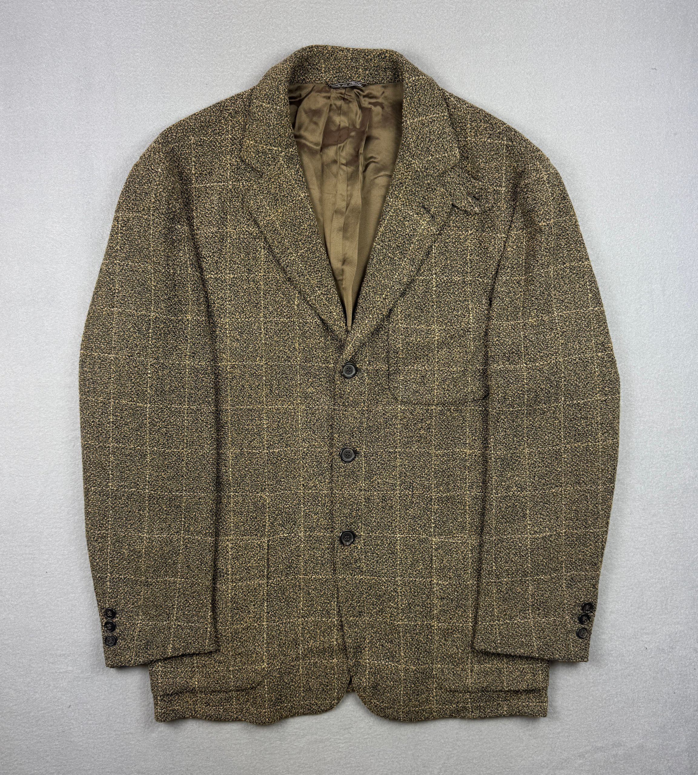 Men`s Fendi Club Brown Checked Wool / Nylon / Viscose Blazer Vintage Sportcoat Size 50R / L