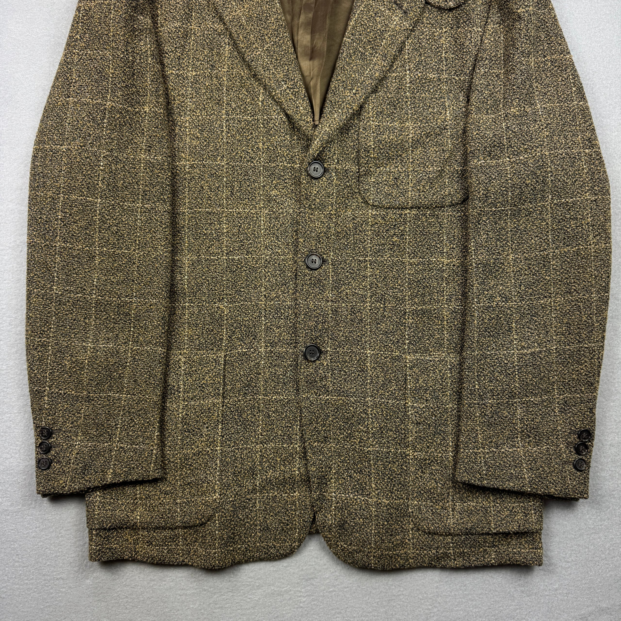 Men`s Fendi Club Brown Checked Wool / Nylon / Viscose Blazer Vintage Sportcoat Size 50R / L image 4