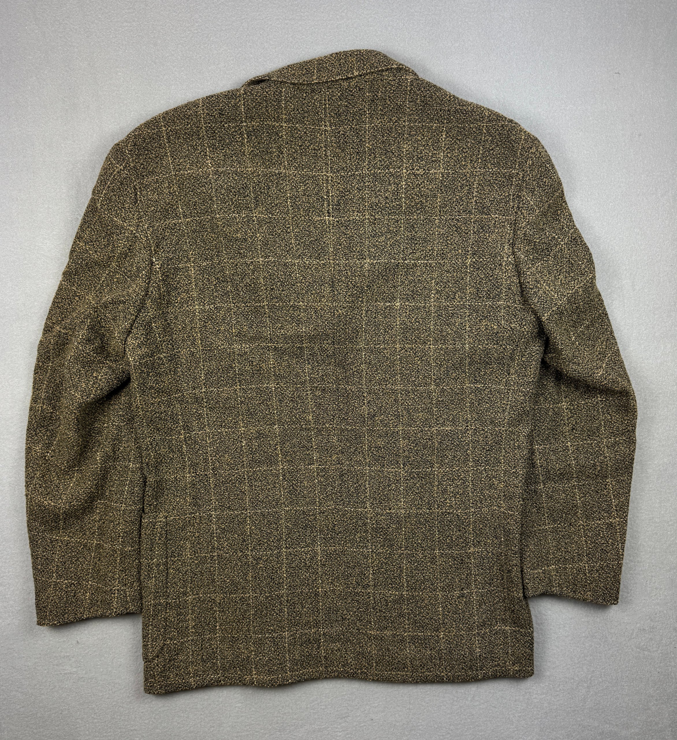 Men`s Fendi Club Brown Checked Wool / Nylon / Viscose Blazer Vintage Sportcoat Size 50R / L image 5