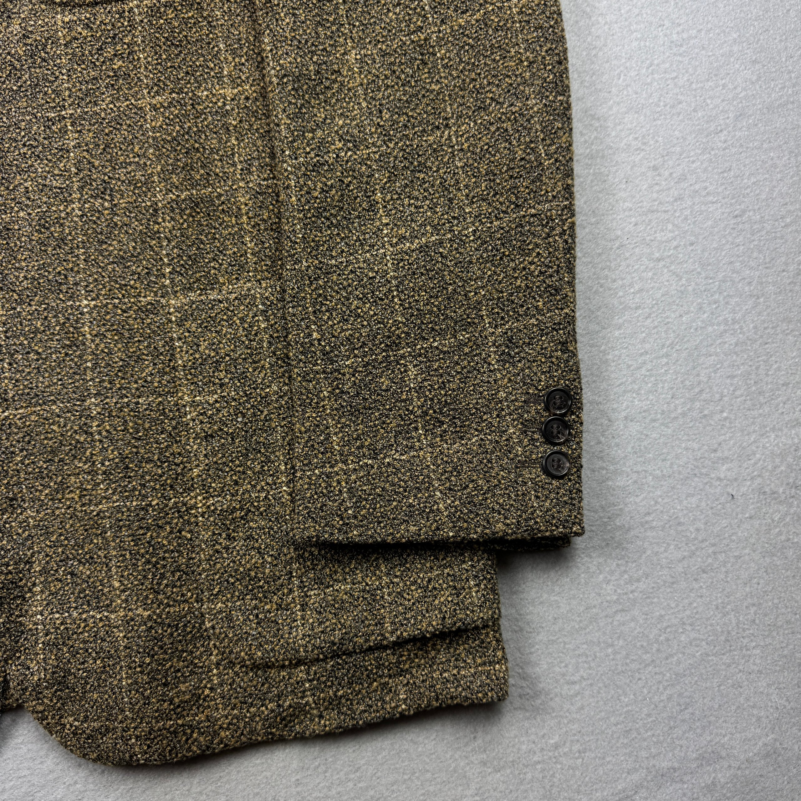 Men`s Fendi Club Brown Checked Wool / Nylon / Viscose Blazer Vintage Sportcoat Size 50R / L image 6