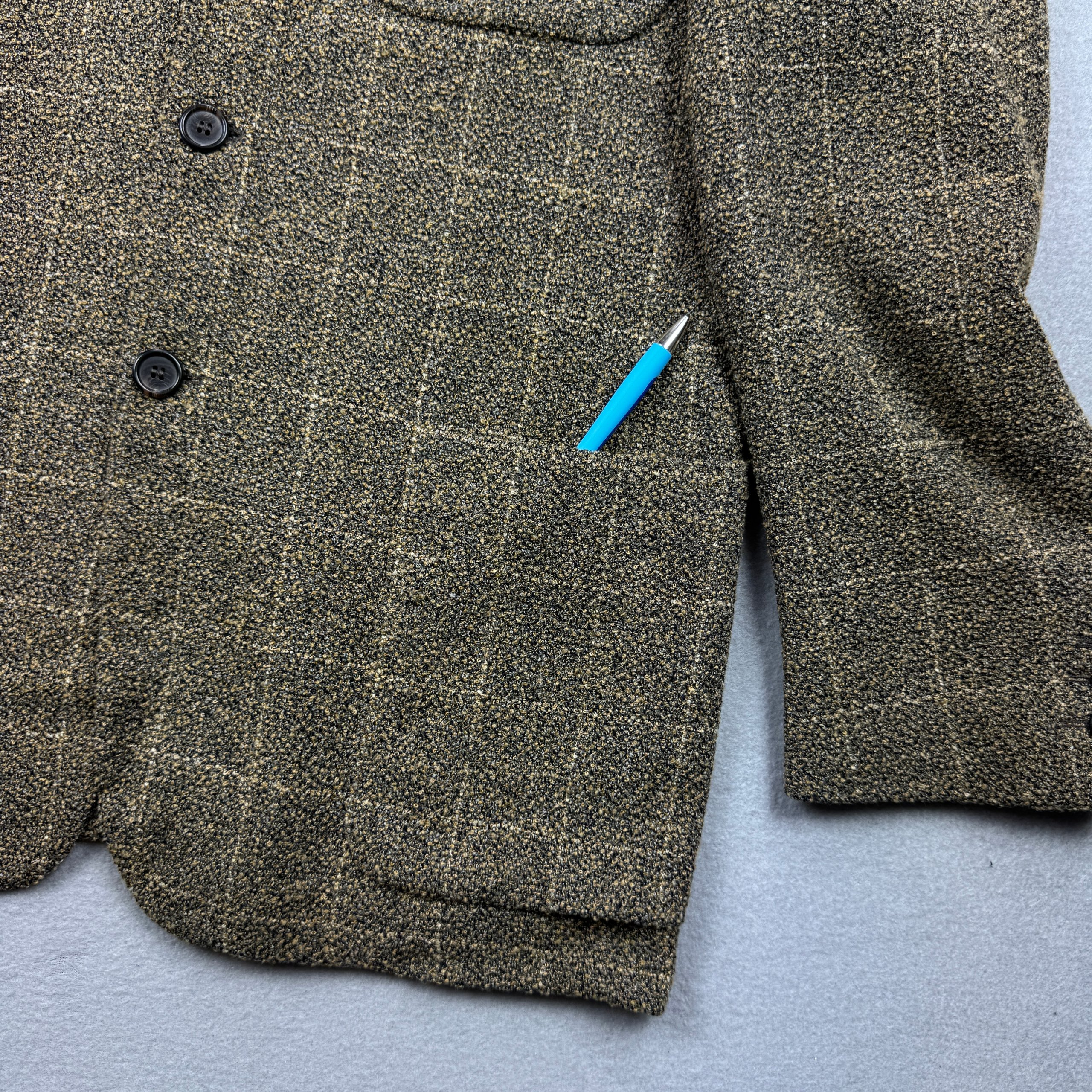 Men`s Fendi Club Brown Checked Wool / Nylon / Viscose Blazer Vintage Sportcoat Size 50R / L image 7