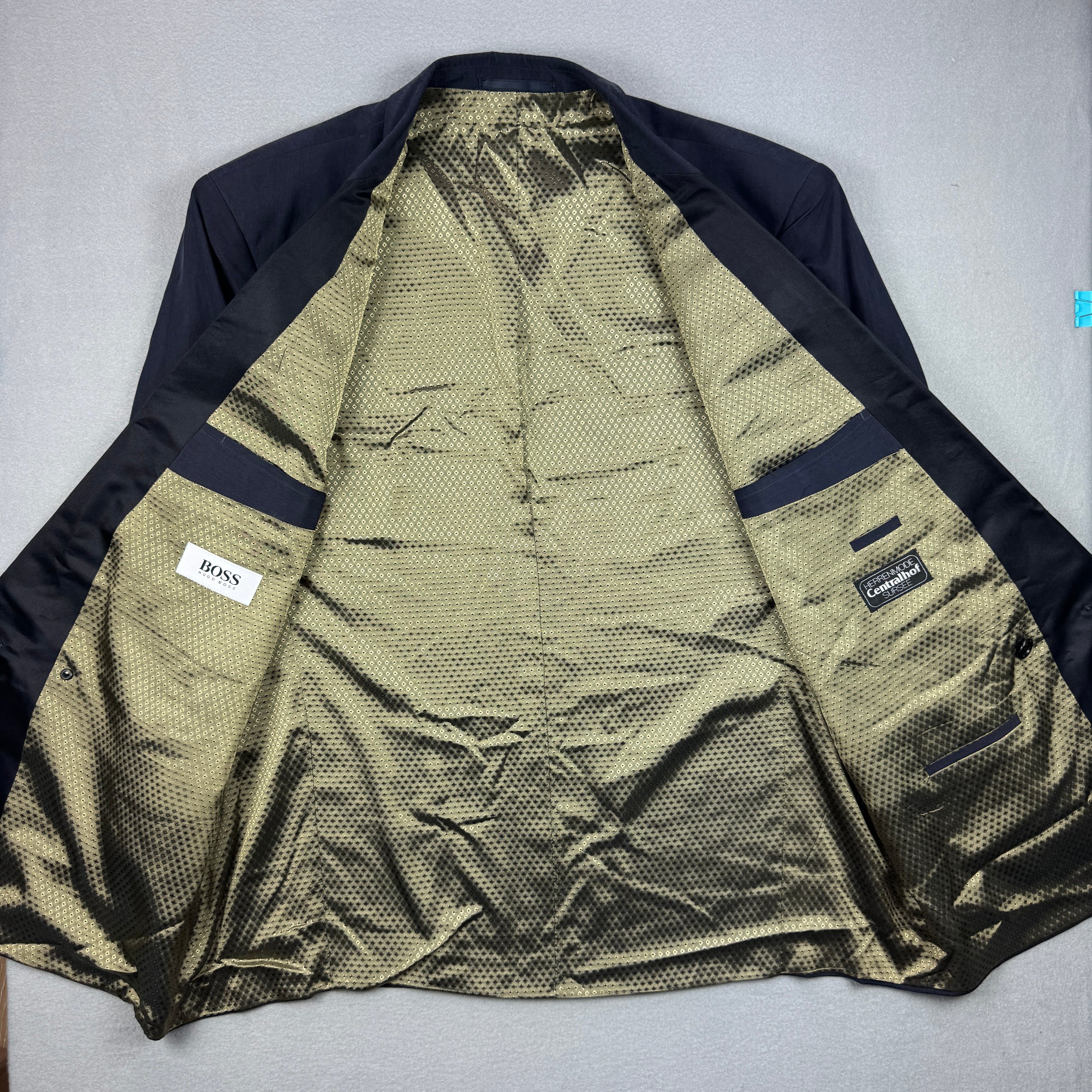 Vintage Hugo Boss Vivaldi / Opera Navy & Black Double-Breasted Tuxedo Silk Blazer Size 56 / XXL image 4