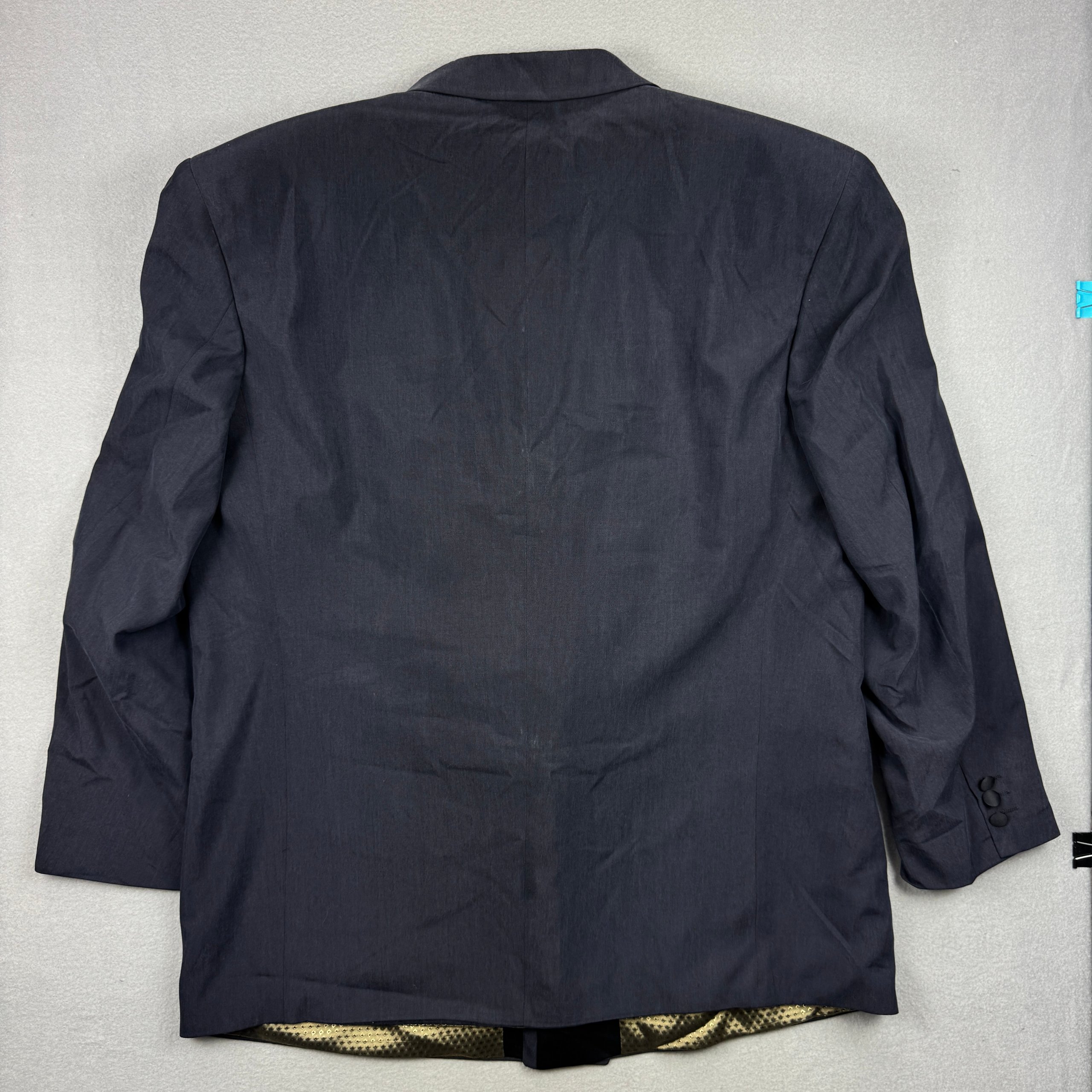 Vintage Hugo Boss Vivaldi / Opera Navy & Black Double-Breasted Tuxedo Silk Blazer Size 56 / XXL image 5