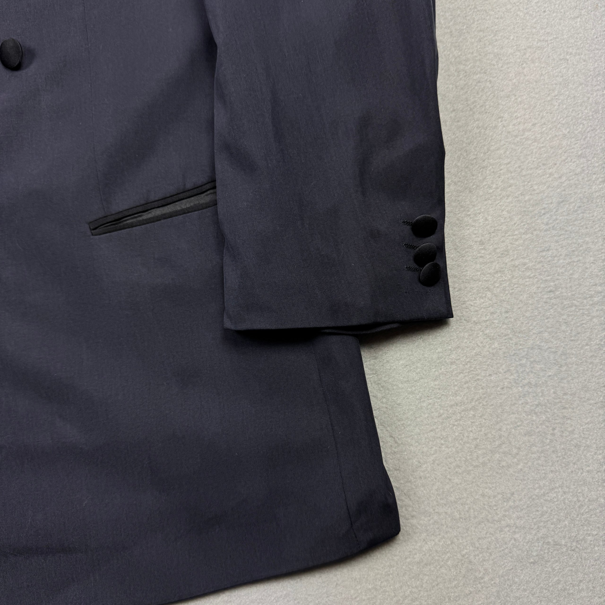 Vintage Hugo Boss Vivaldi / Opera Navy & Black Double-Breasted Tuxedo Silk Blazer Size 56 / XXL image 6