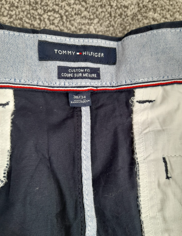 Tommy Hilfiger Navy Custom Fit Chinos 38" image 4