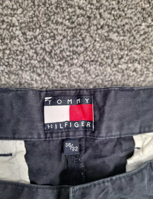 Tommy Hilfiger Men's Navy Pleated Chinos 36" image 3