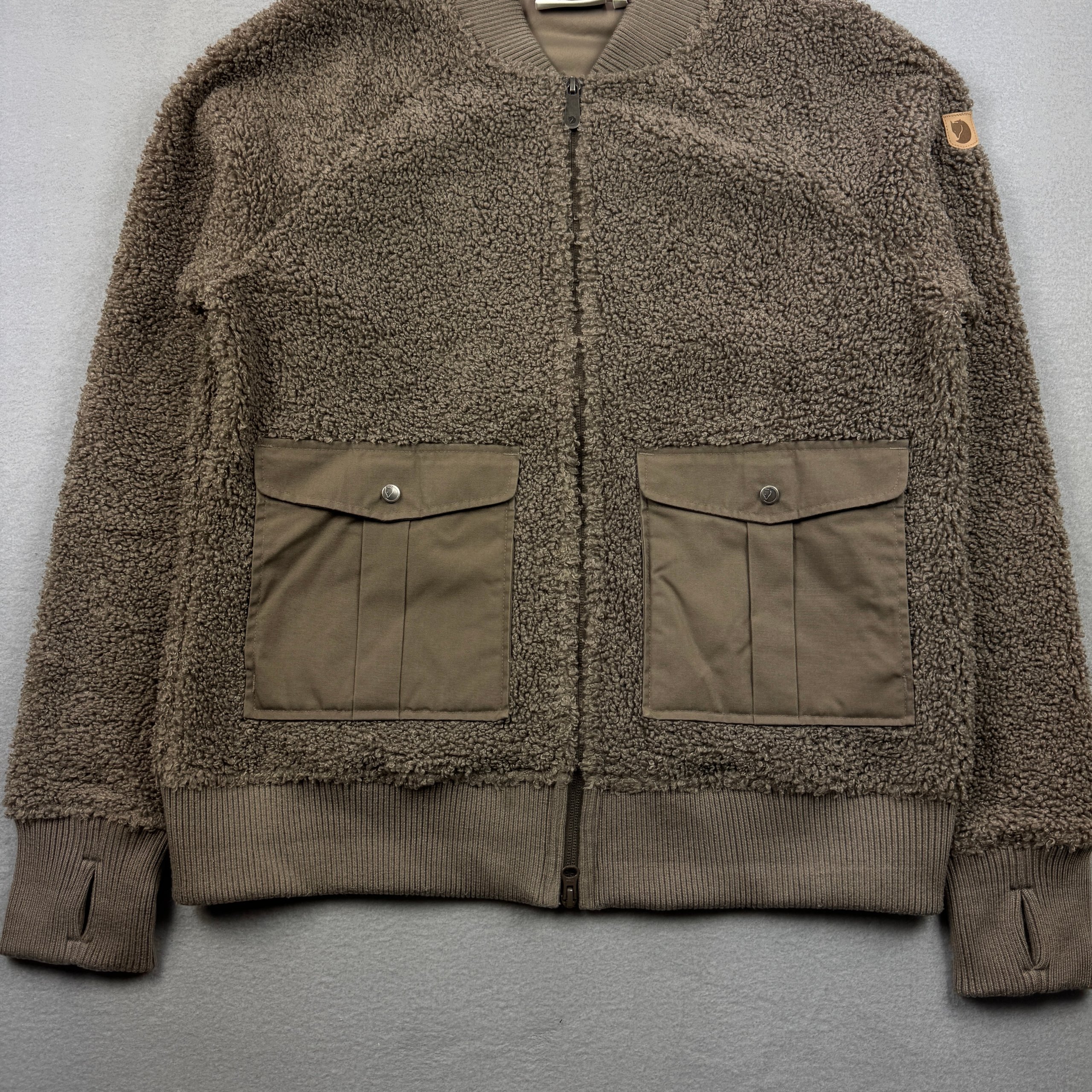 Fjällräven Greenland Pile Brown Sherpa Fleece Jacket Women`s Size L image 5