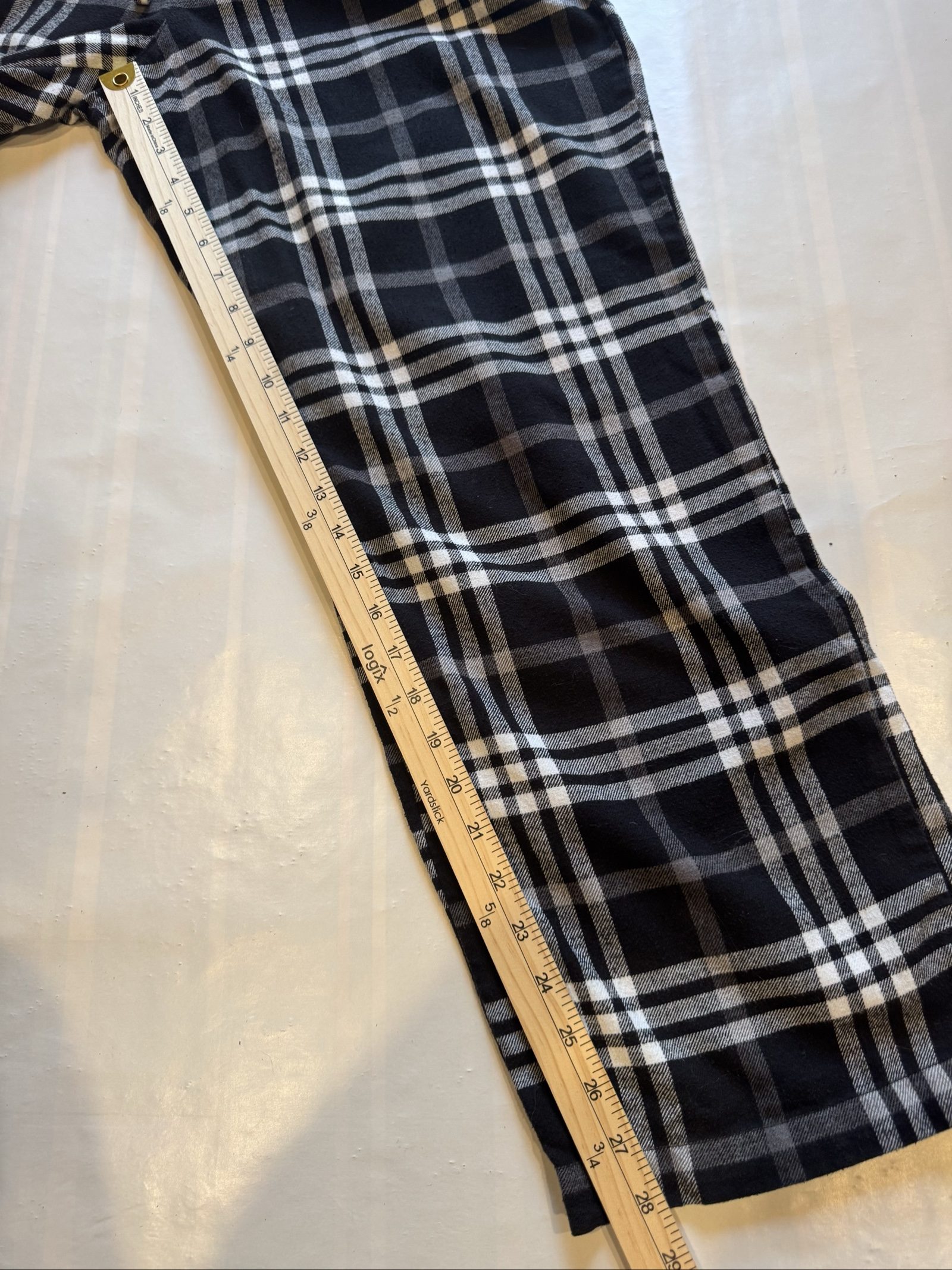 Sonoma Black & White Plaid Sleepwear Pants Large Cotton Polyester image 2