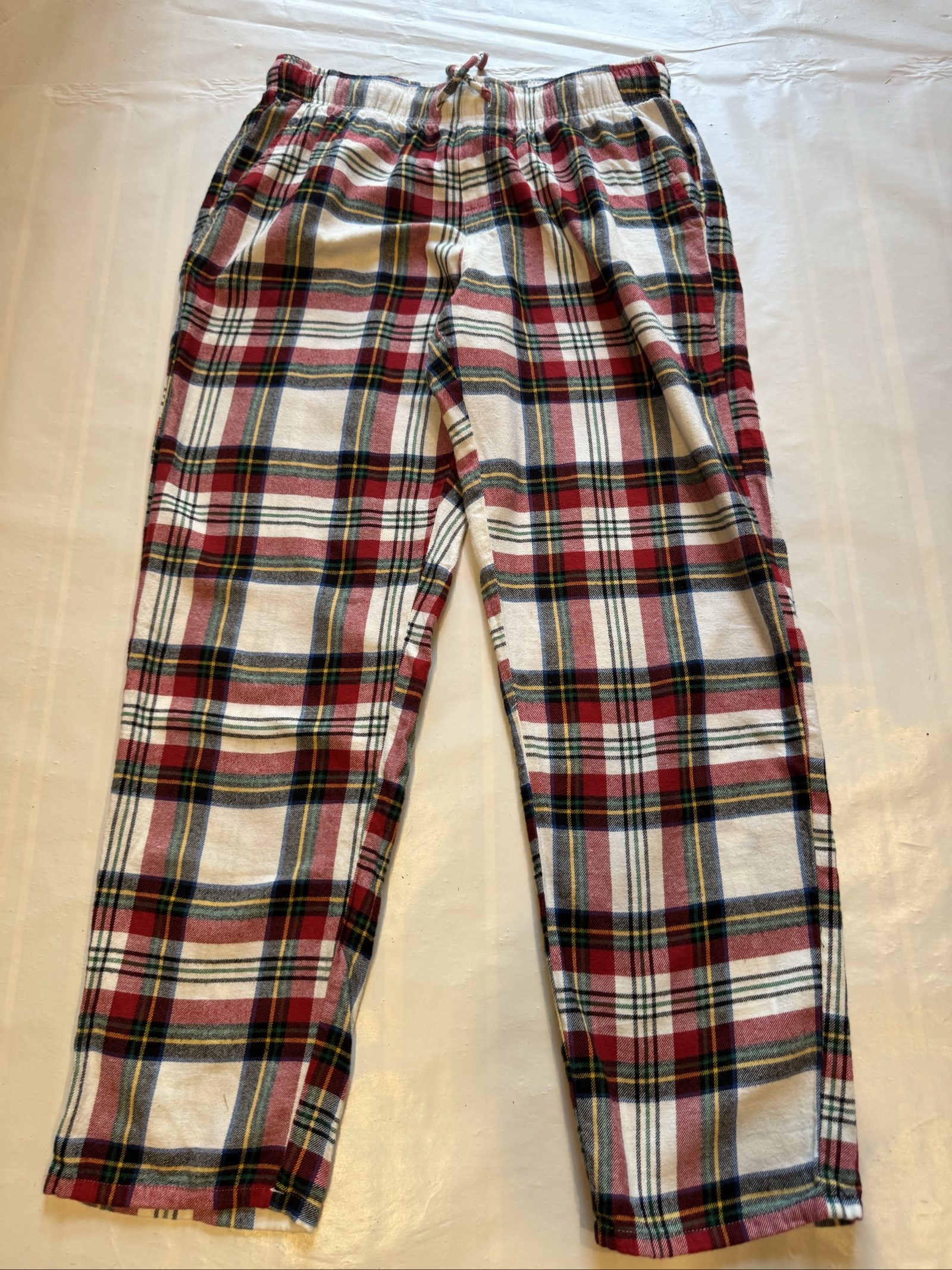 Old Navy Men's Red & White Plaid Cotton Lounge Pants Medium