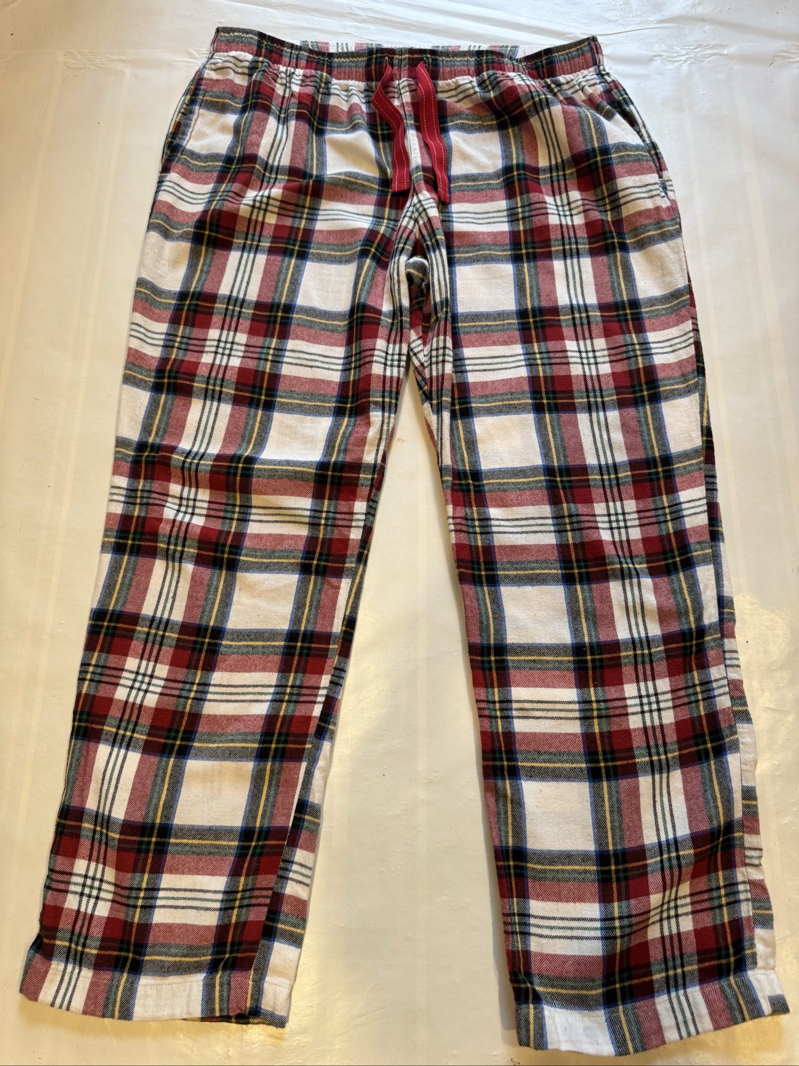 Old Navy Red & White Plaid Cotton Lounge Pants Large