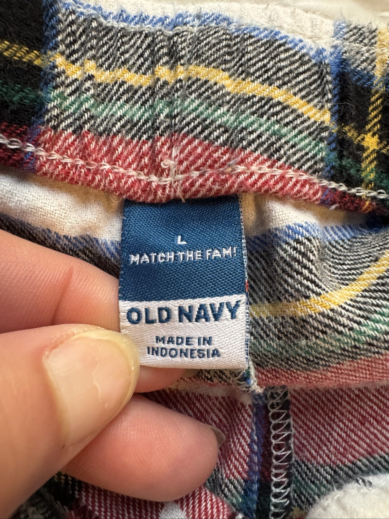 Old Navy Red & White Plaid Cotton Lounge Pants Large image 4