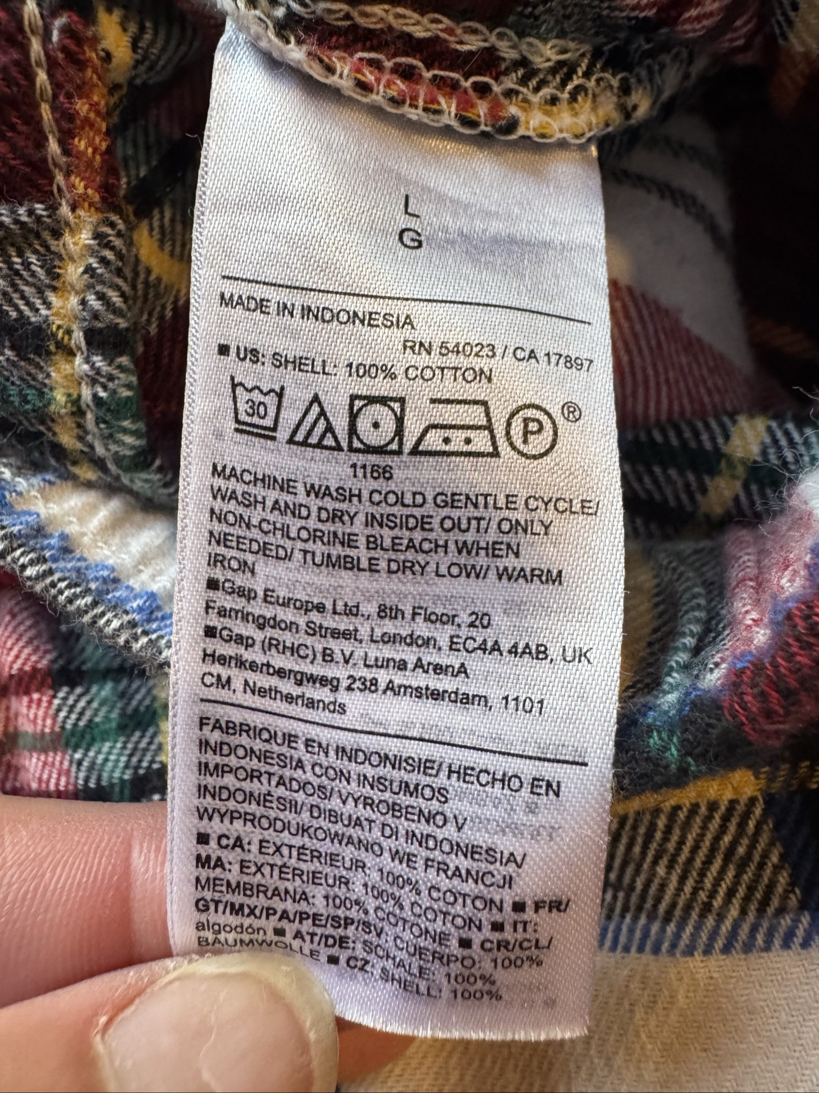Old Navy Red & White Plaid Cotton Lounge Pants Large image 5