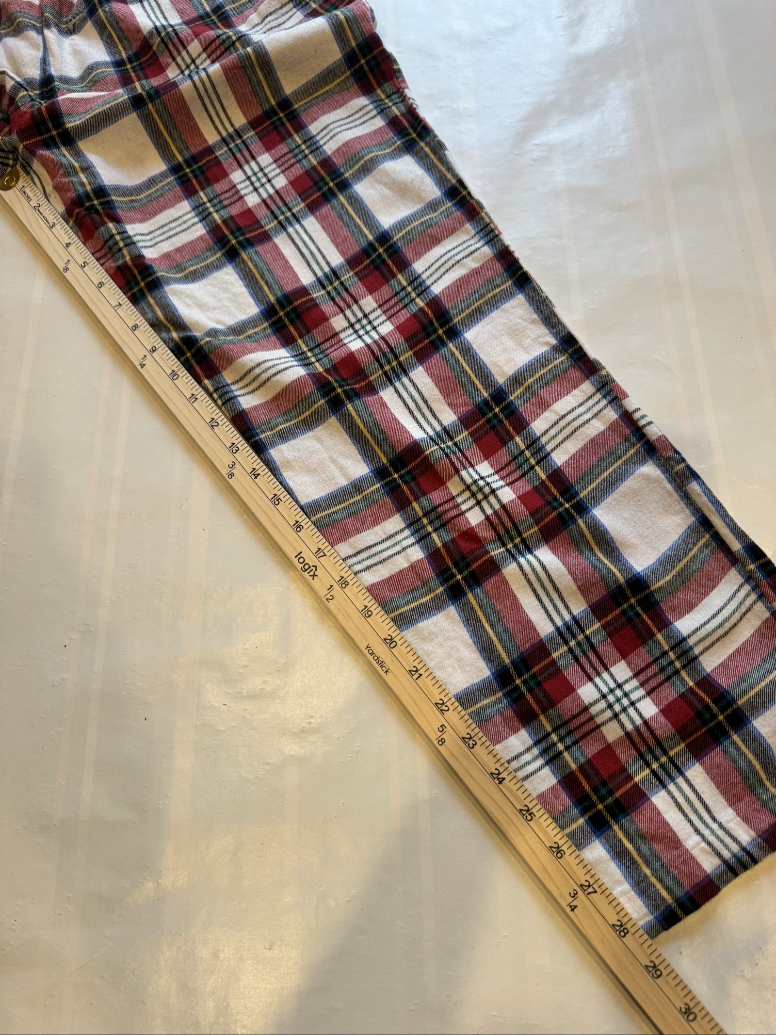 Old Navy Red & White Plaid Cotton Lounge Pants Large image 7