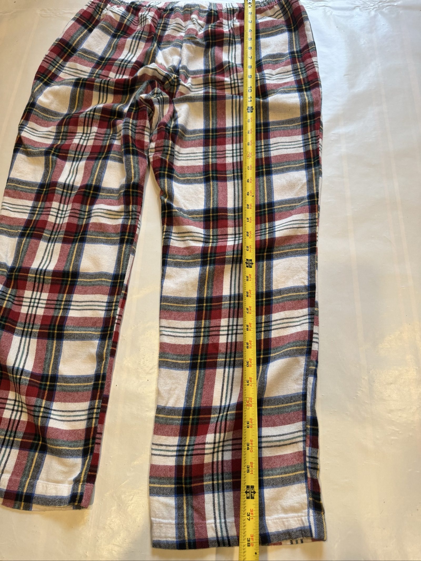 Old Navy Red & White Plaid Cotton Lounge Pants Large image 8