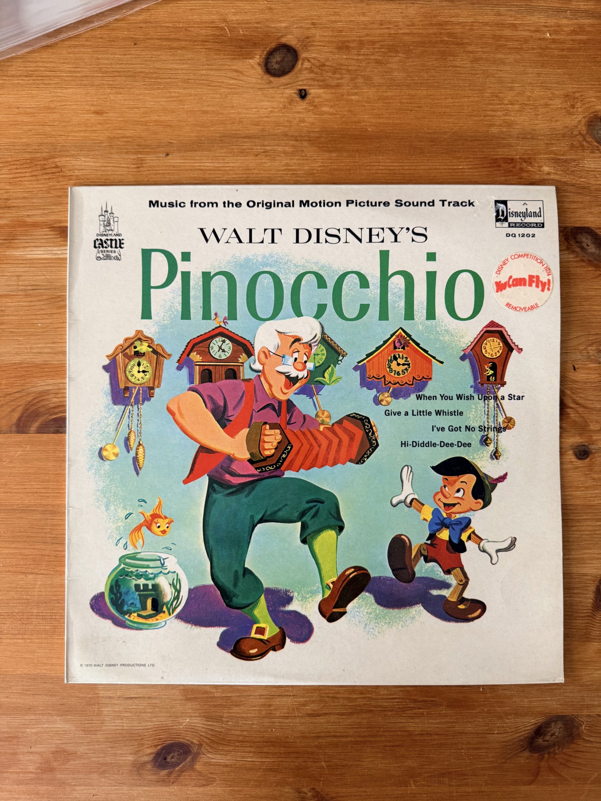 Walt Disney Pinocchio Original Motion Picture Soundtrack Vinyl LP VG+