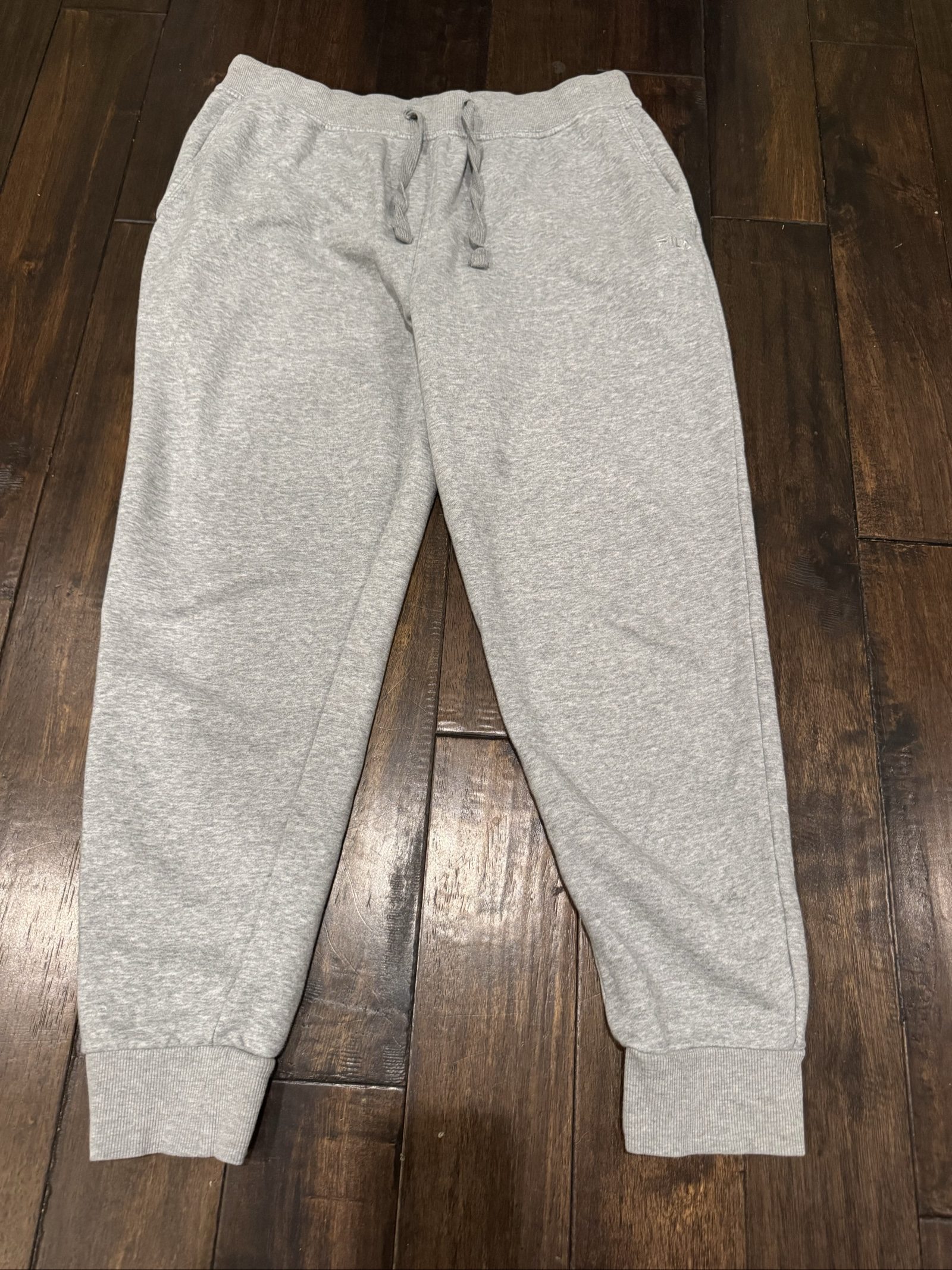 Fila Grey Sweatpants Men's Large Embroidered Logo