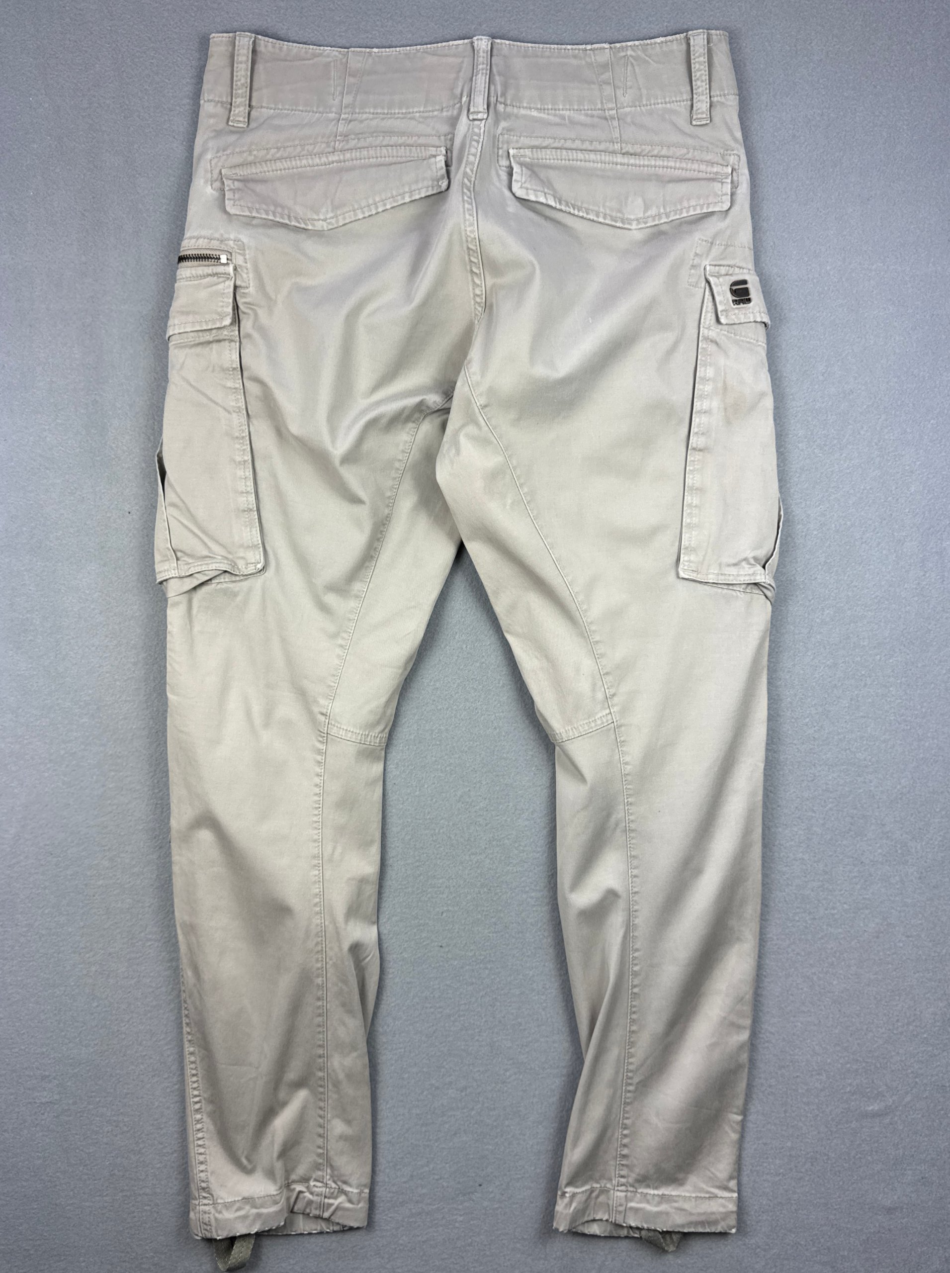 G-Star RAW Rovic zip 3D Tapered Beige Cargo Distressed Pants 30x32 image 2