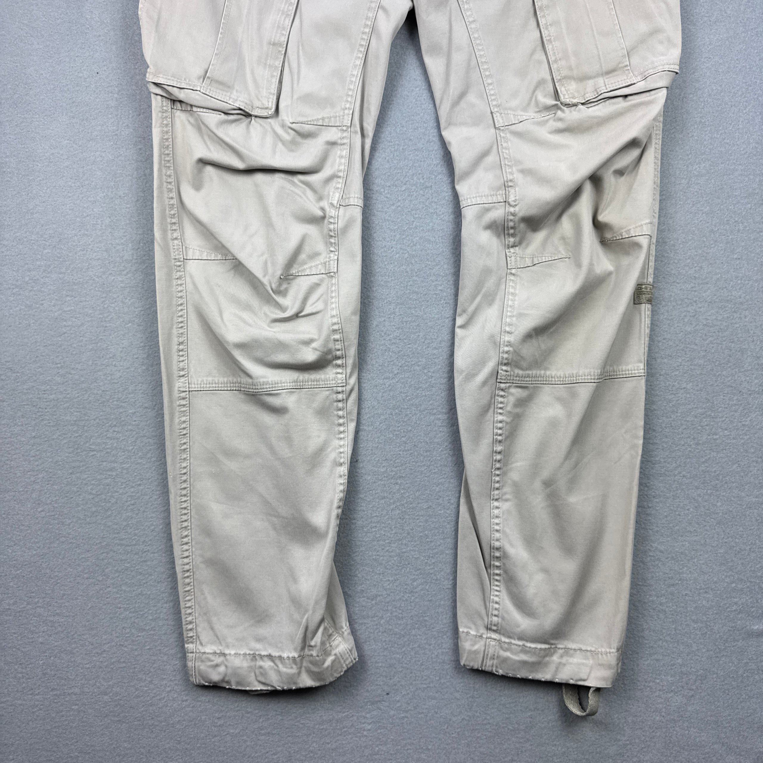 G-Star RAW Rovic zip 3D Tapered Beige Cargo Distressed Pants 30x32 image 4