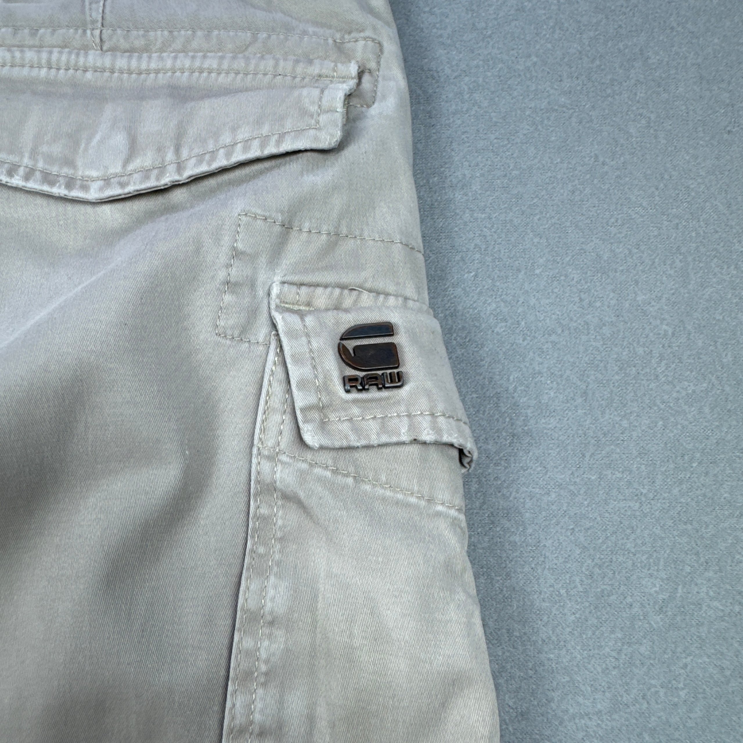 G-Star RAW Rovic zip 3D Tapered Beige Cargo Distressed Pants 30x32 image 8
