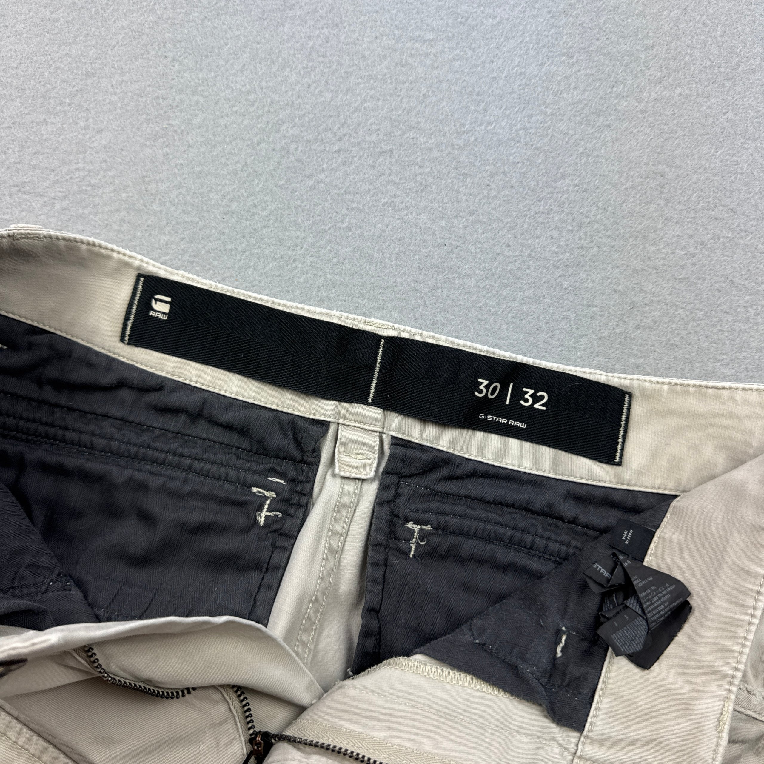 G-Star RAW Rovic zip 3D Tapered Beige Cargo Distressed Pants 30x32 image 9