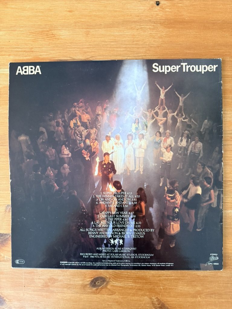 ABBA Super Trouper Vinyl Record Album Pop Rock 1980 VG image 2