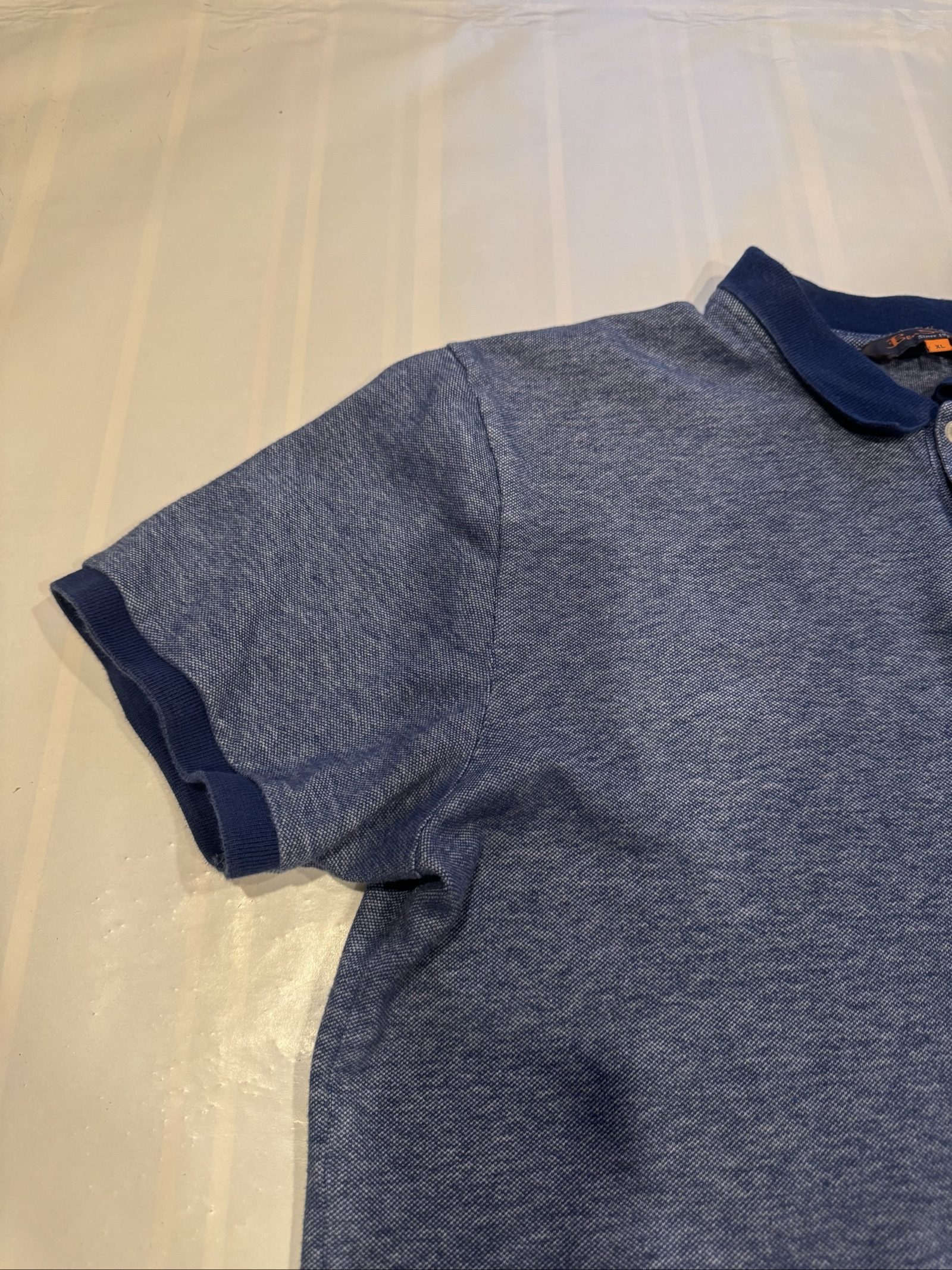 Ben Sherman Blue Heathered Polo Shirt XL image 2