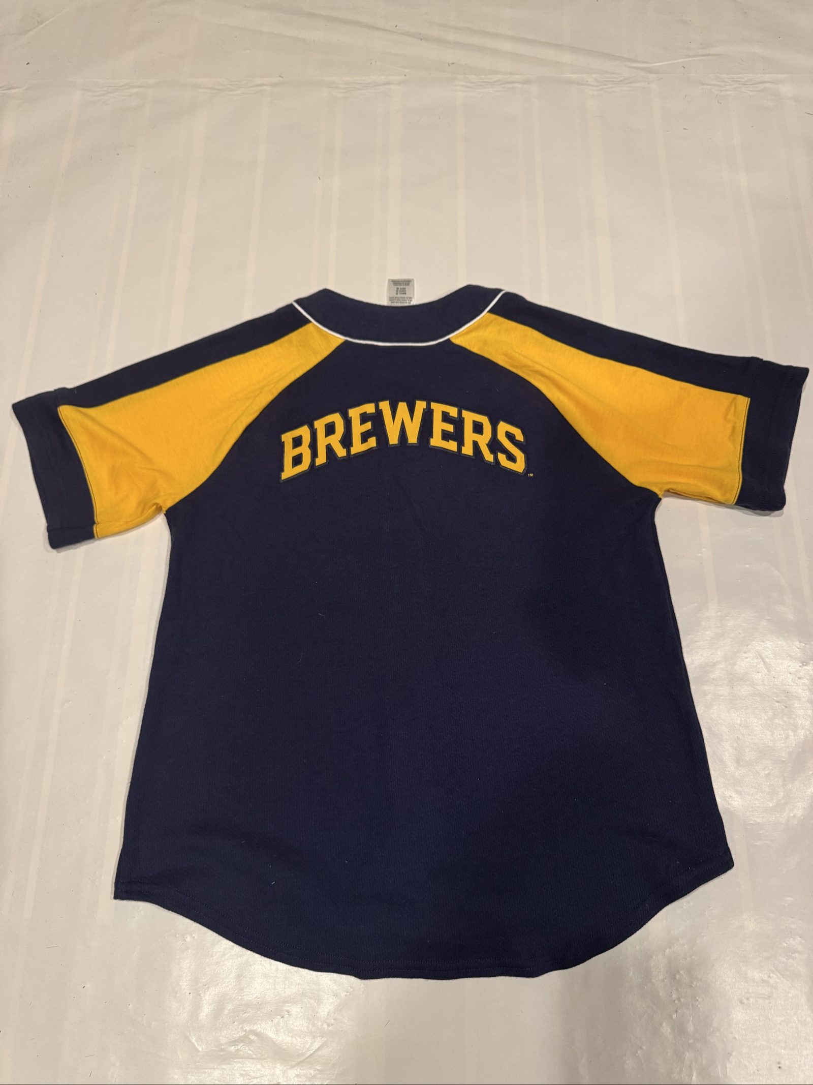 Kid's Milwaukee Brewers MLB Genuine Merchandise Jersey - Blue Yellow - Small image 9