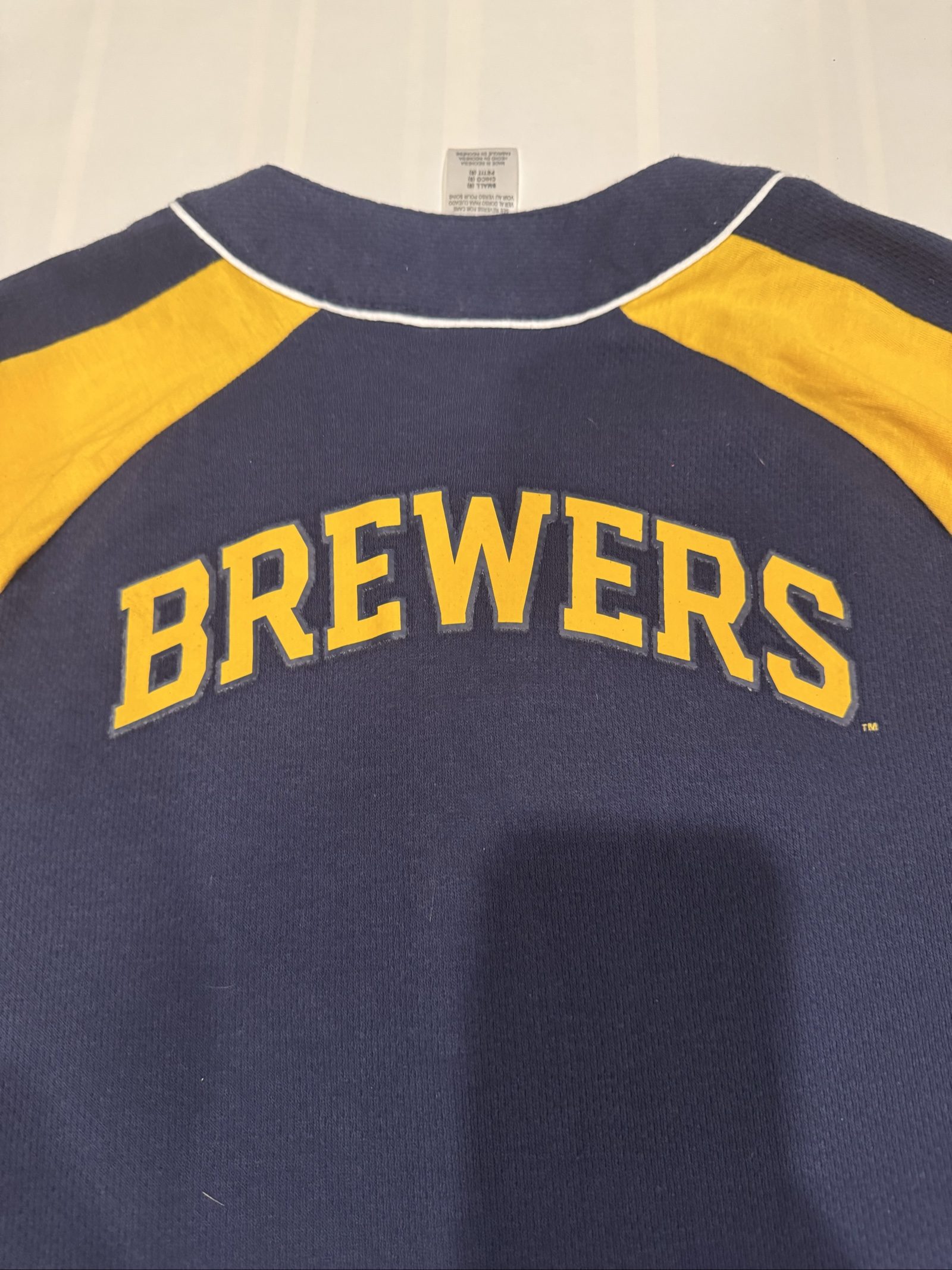 Kid's Milwaukee Brewers MLB Genuine Merchandise Jersey - Blue Yellow - Small image 10