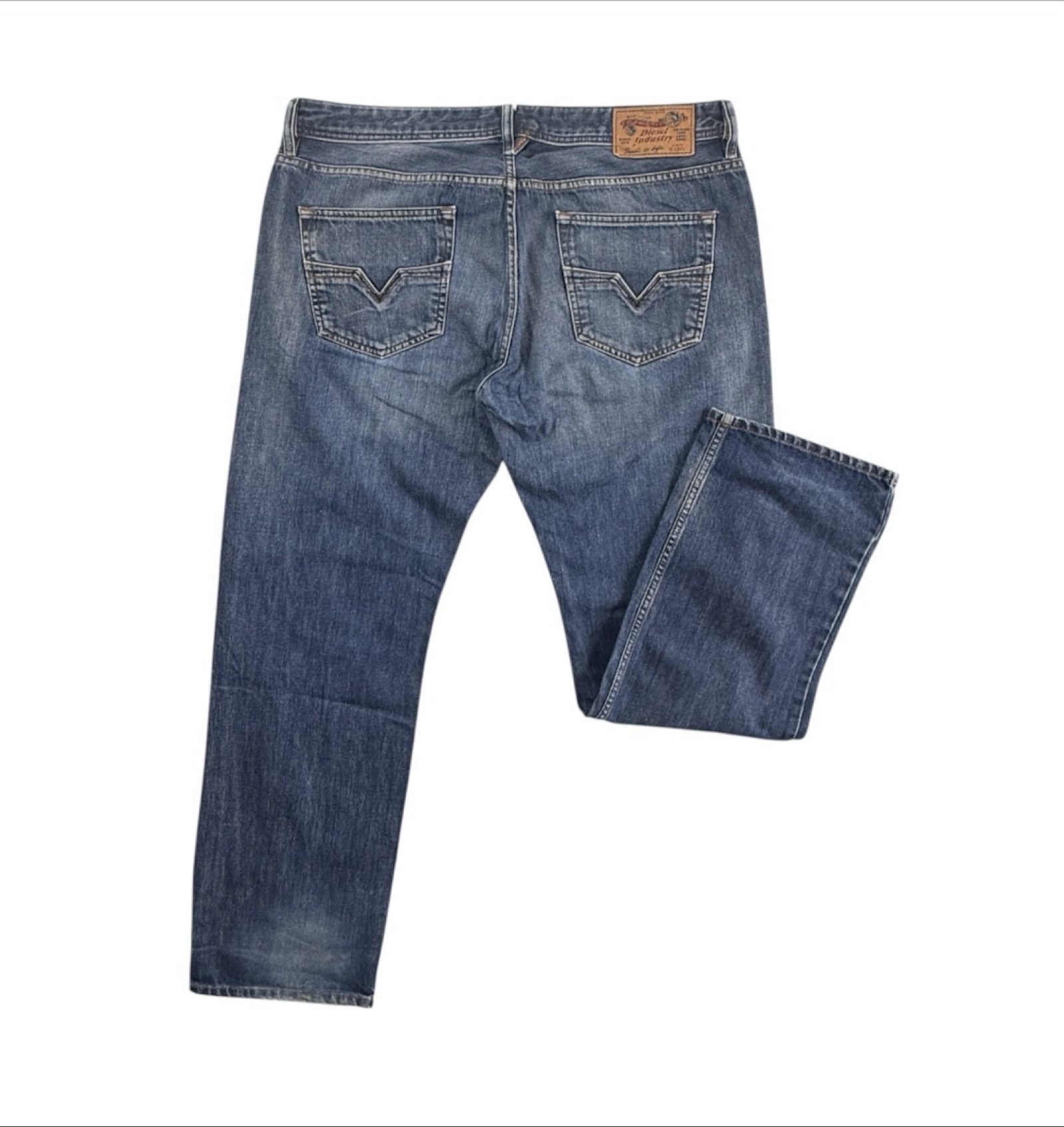 Diesel Larkee Men’s Blue Jeans Regular Straight 100% Cotton Button Fly image 2