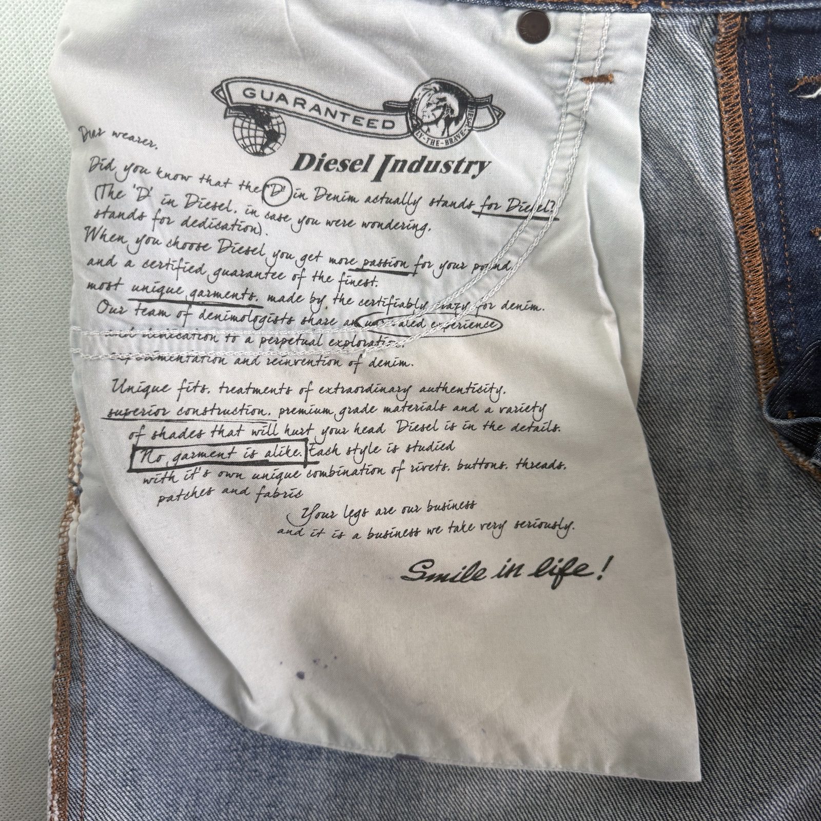 Diesel Larkee Men’s Blue Jeans Regular Straight 100% Cotton Button Fly image 5