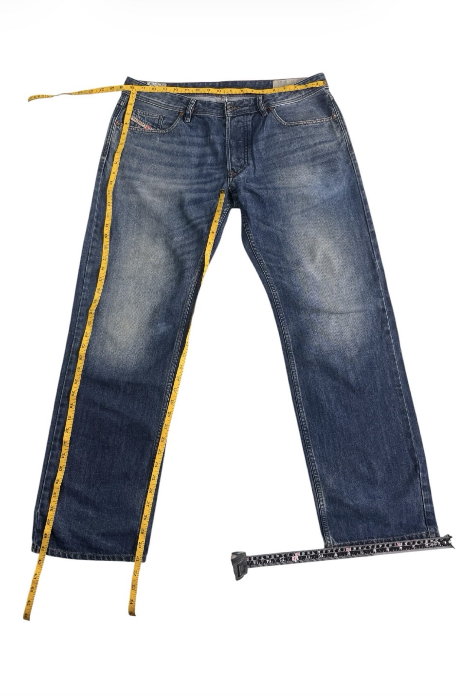 Diesel Larkee Men’s Blue Jeans Regular Straight 100% Cotton Button Fly image 8