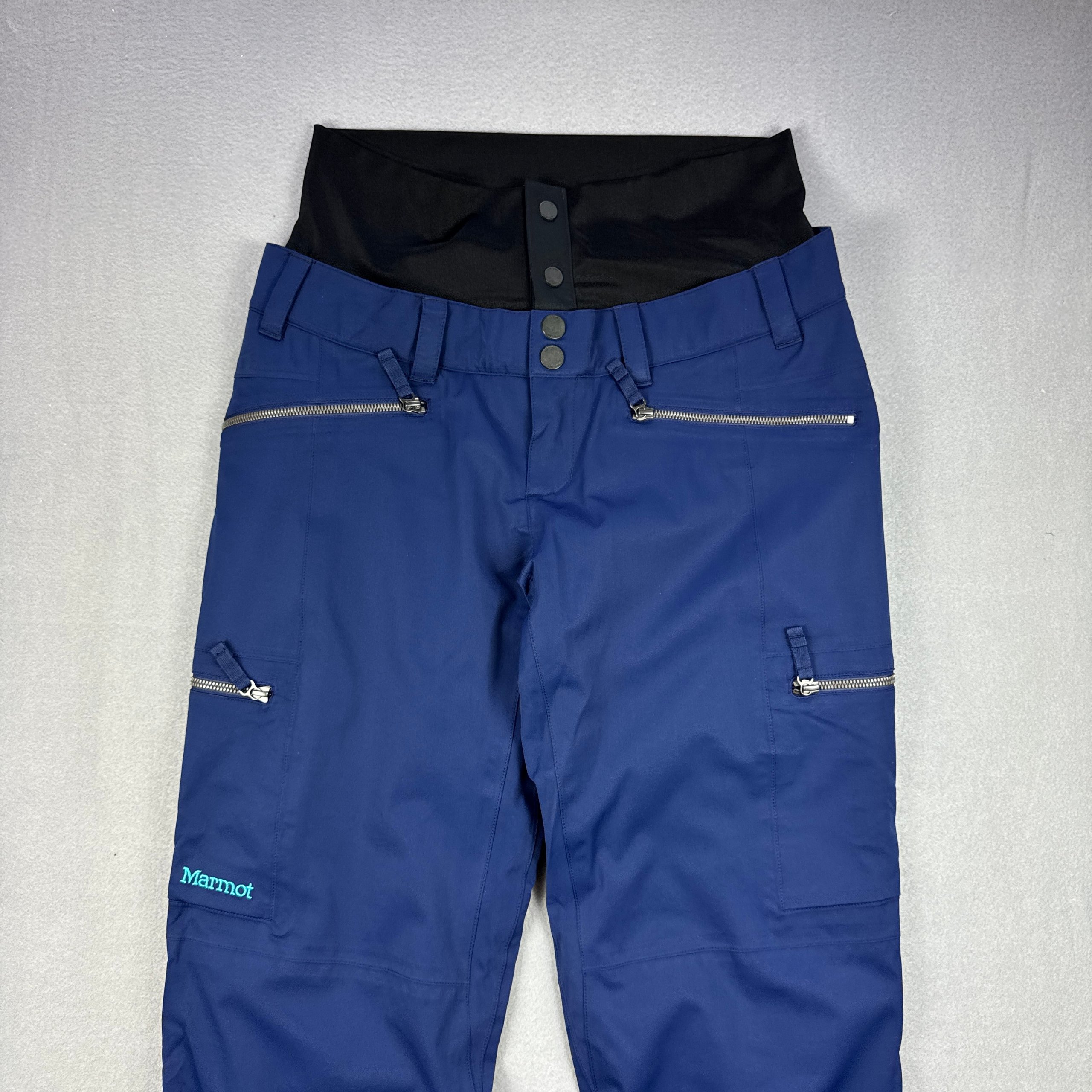 Women`s Marmot Blue Ski Snow Pants With Waist Gaiter Size L image 3