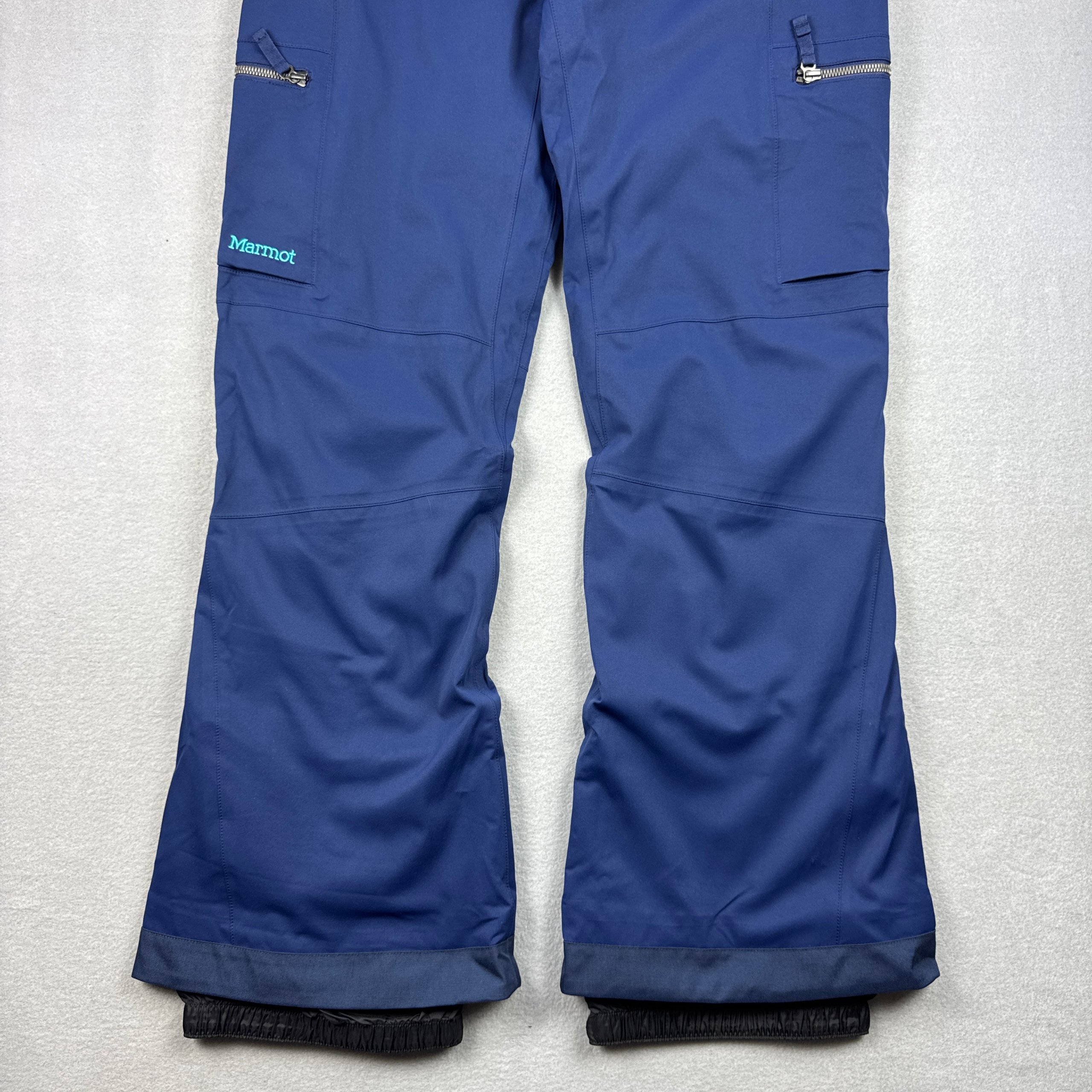Women`s Marmot Blue Ski Snow Pants With Waist Gaiter Size L image 4