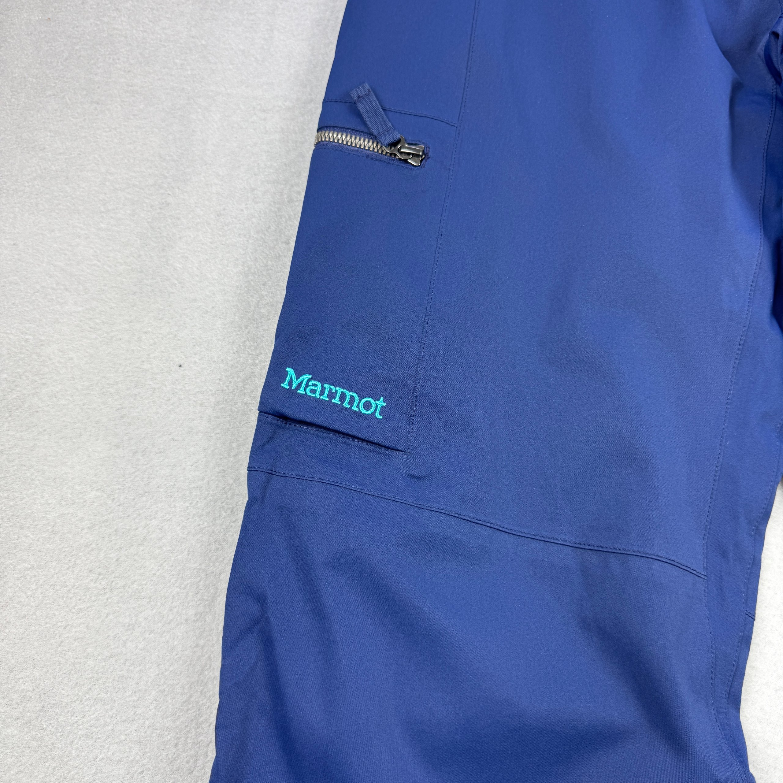 Women`s Marmot Blue Ski Snow Pants With Waist Gaiter Size L image 5