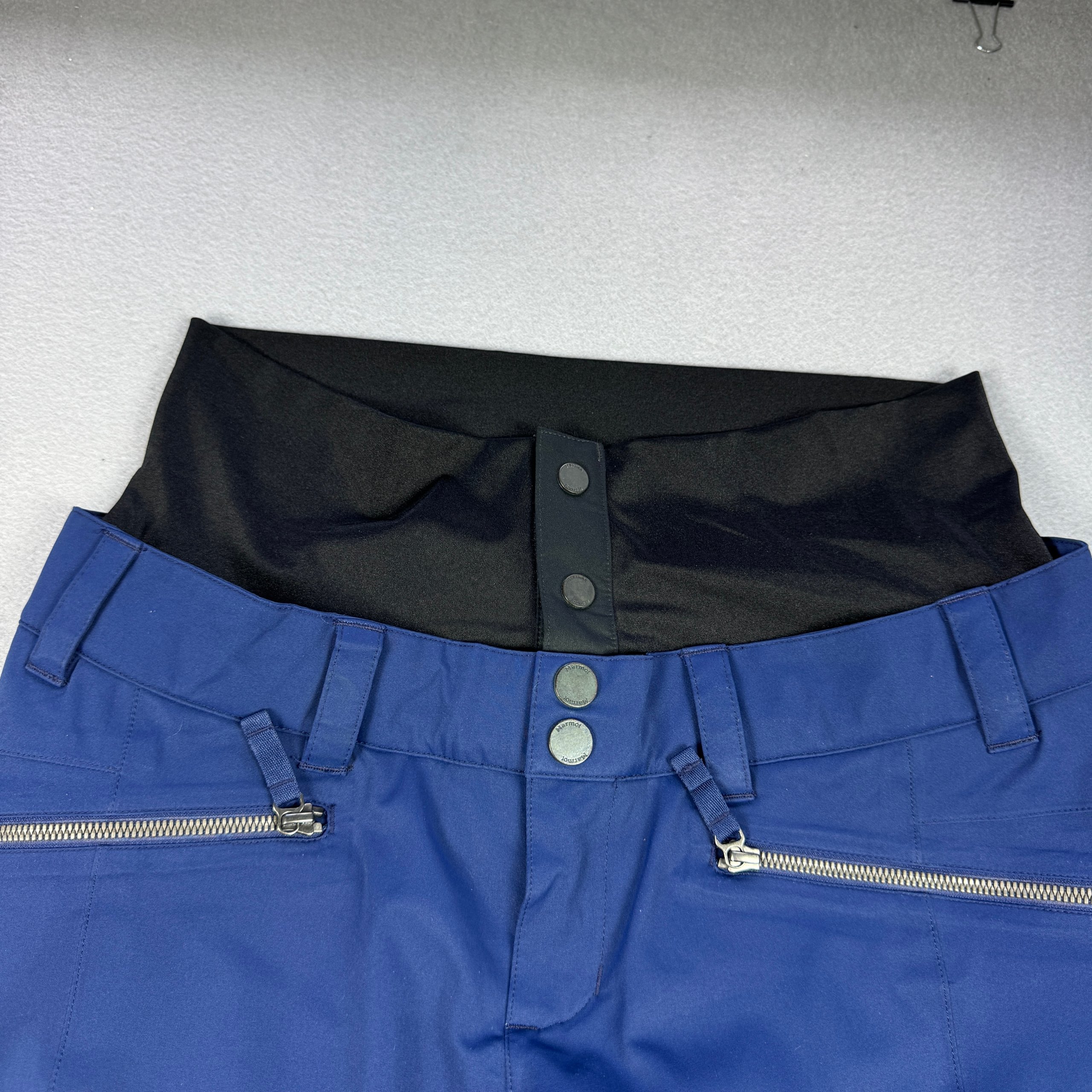 Women`s Marmot Blue Ski Snow Pants With Waist Gaiter Size L image 6