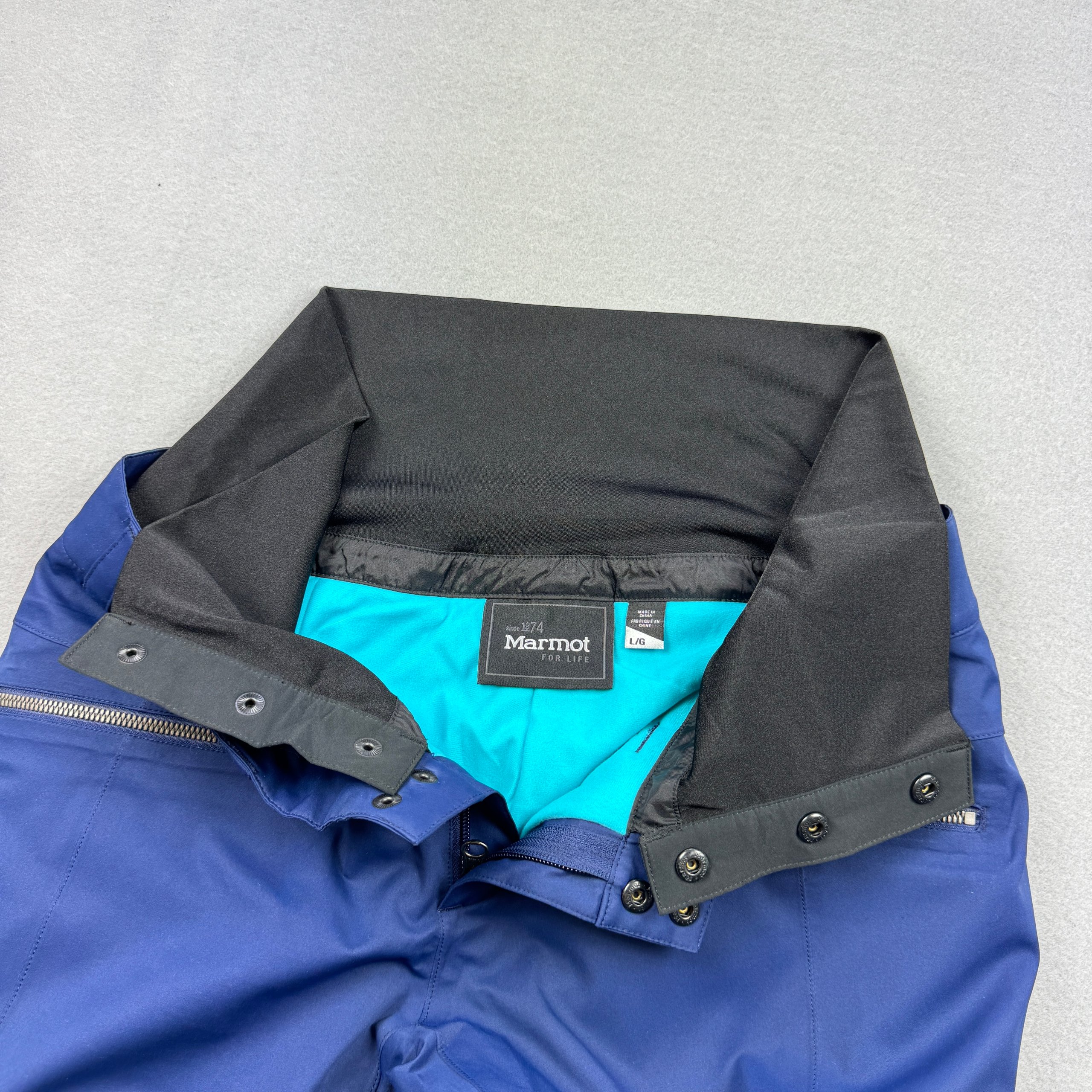 Women`s Marmot Blue Ski Snow Pants With Waist Gaiter Size L image 10