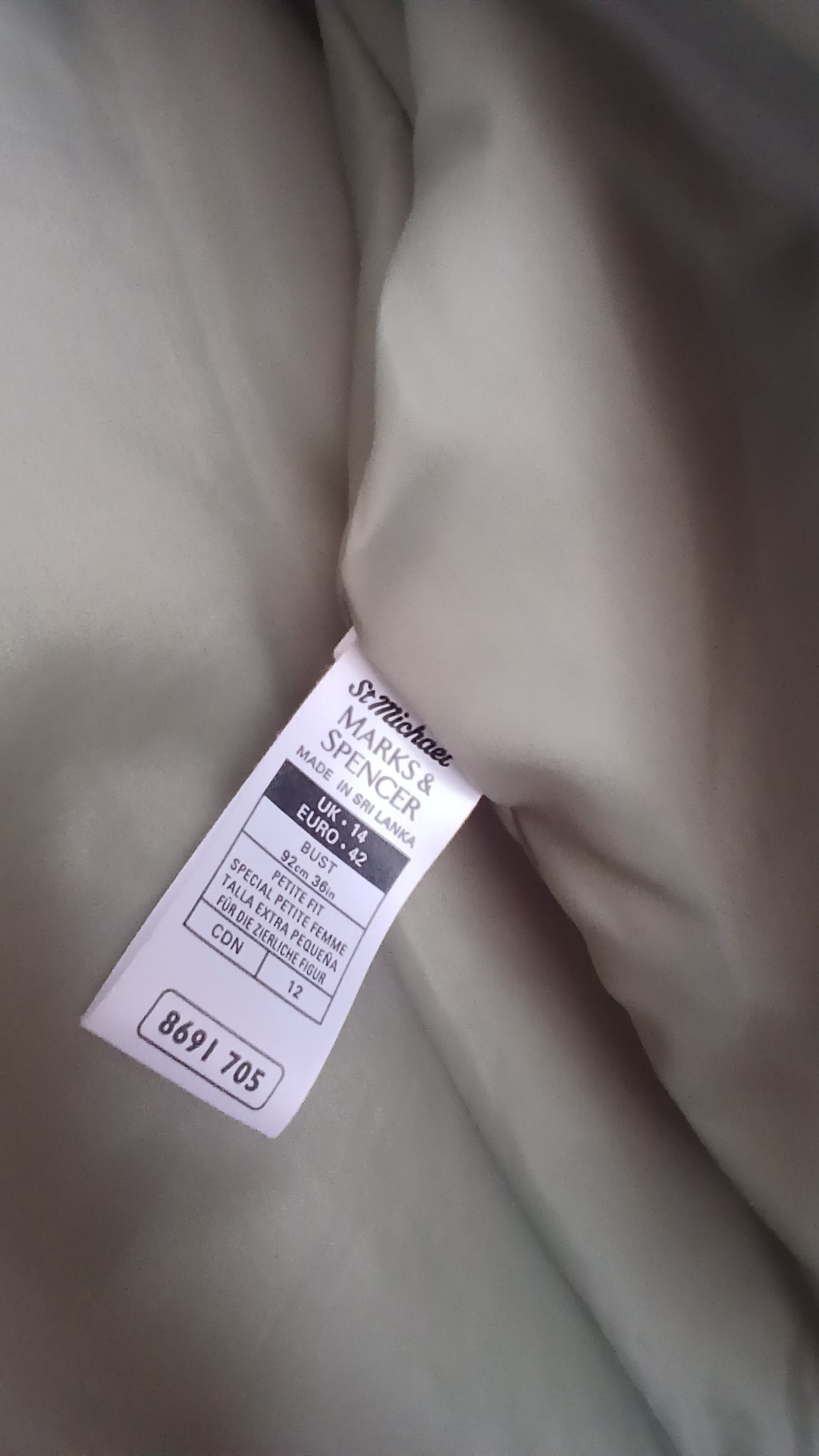 Marks & Spencer Women's Light Green Petite Fit Jacket UK 14 image 5
