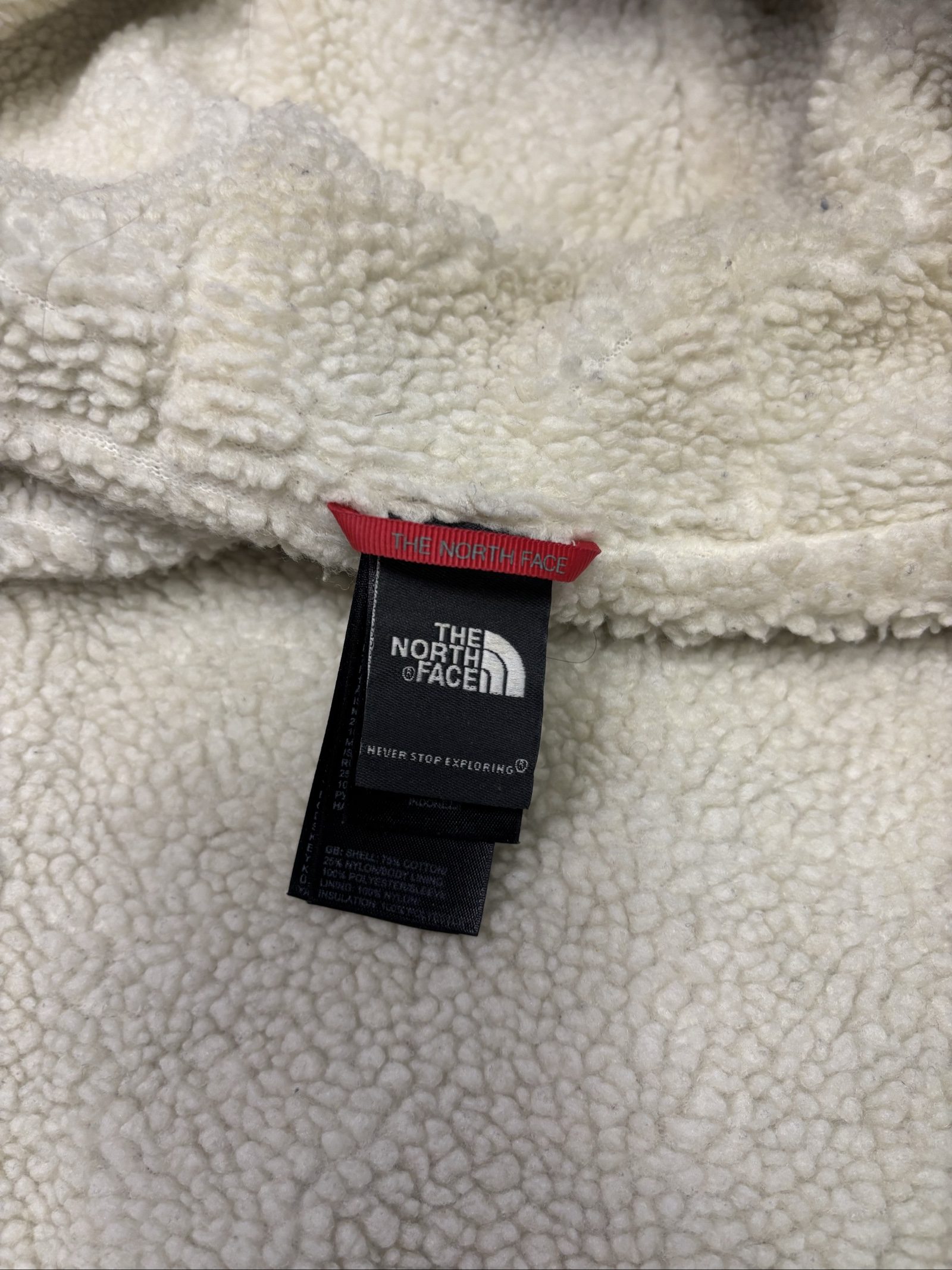 The North Face Beige Sherpa-Lined Hooded Jacket Medium image 8