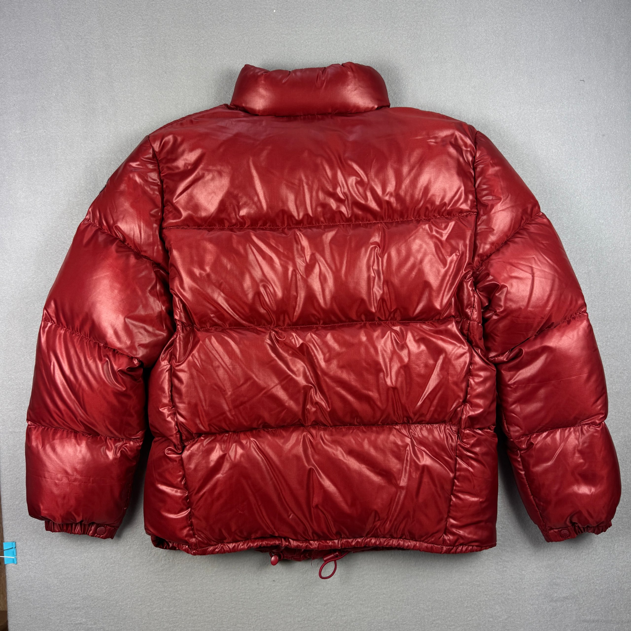 Vintage Moncler Red Shiny Puffer Jacket Hooded 90s Size XS-S image 2
