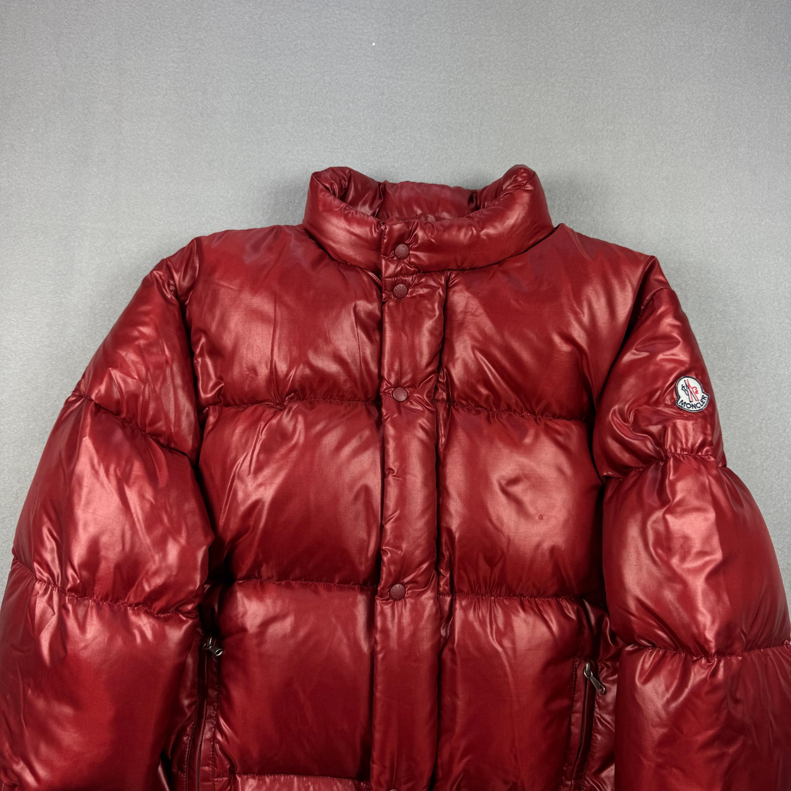 Vintage Moncler Red Shiny Puffer Jacket Hooded 90s Size XS-S image 4