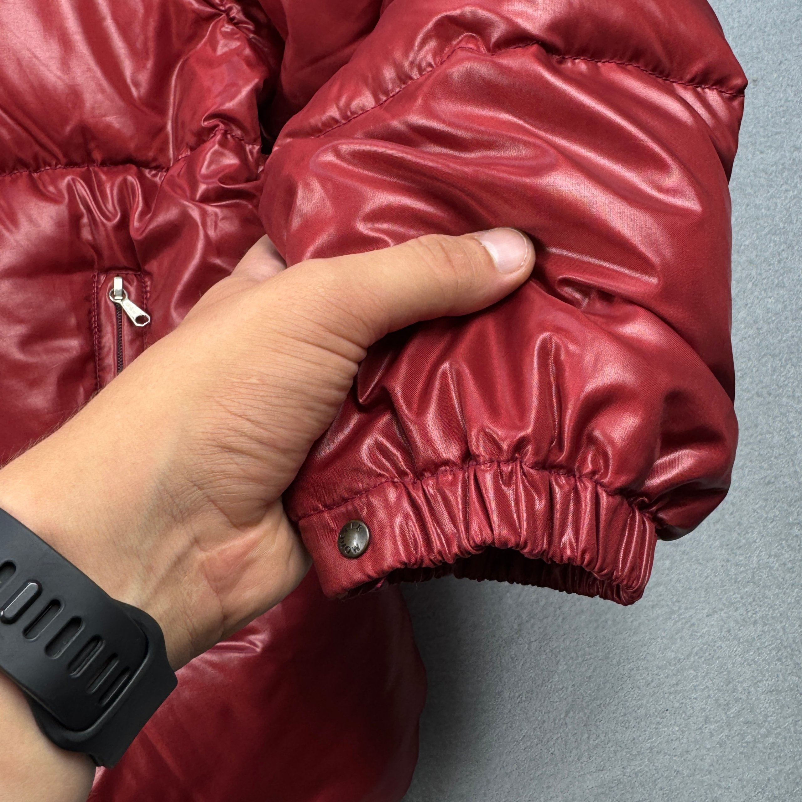 Vintage Moncler Red Shiny Puffer Jacket Hooded 90s Size XS-S image 8