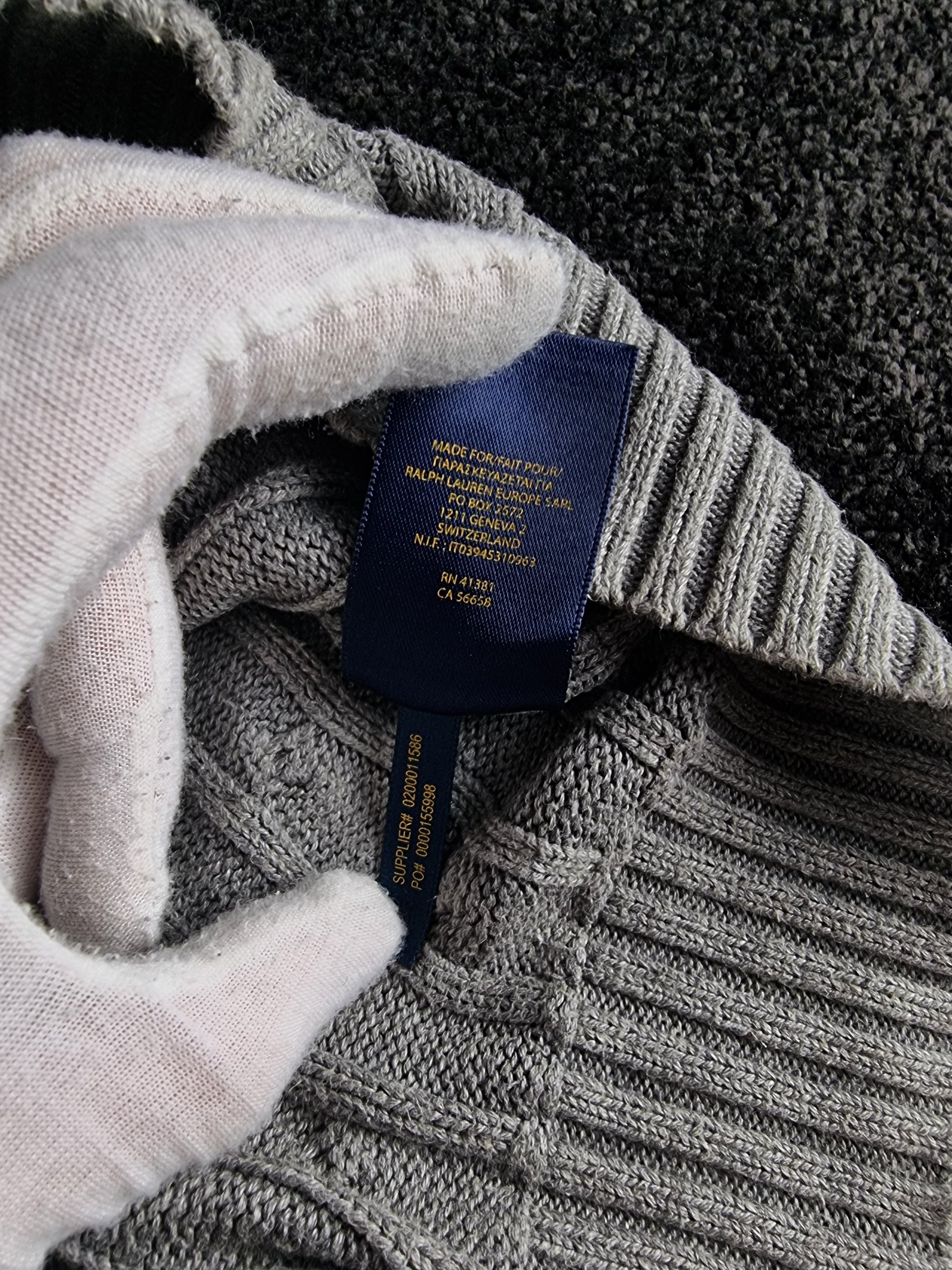 Sweater Ralph Lauren Women's L Grey Cable Knit V-Neck image 10
